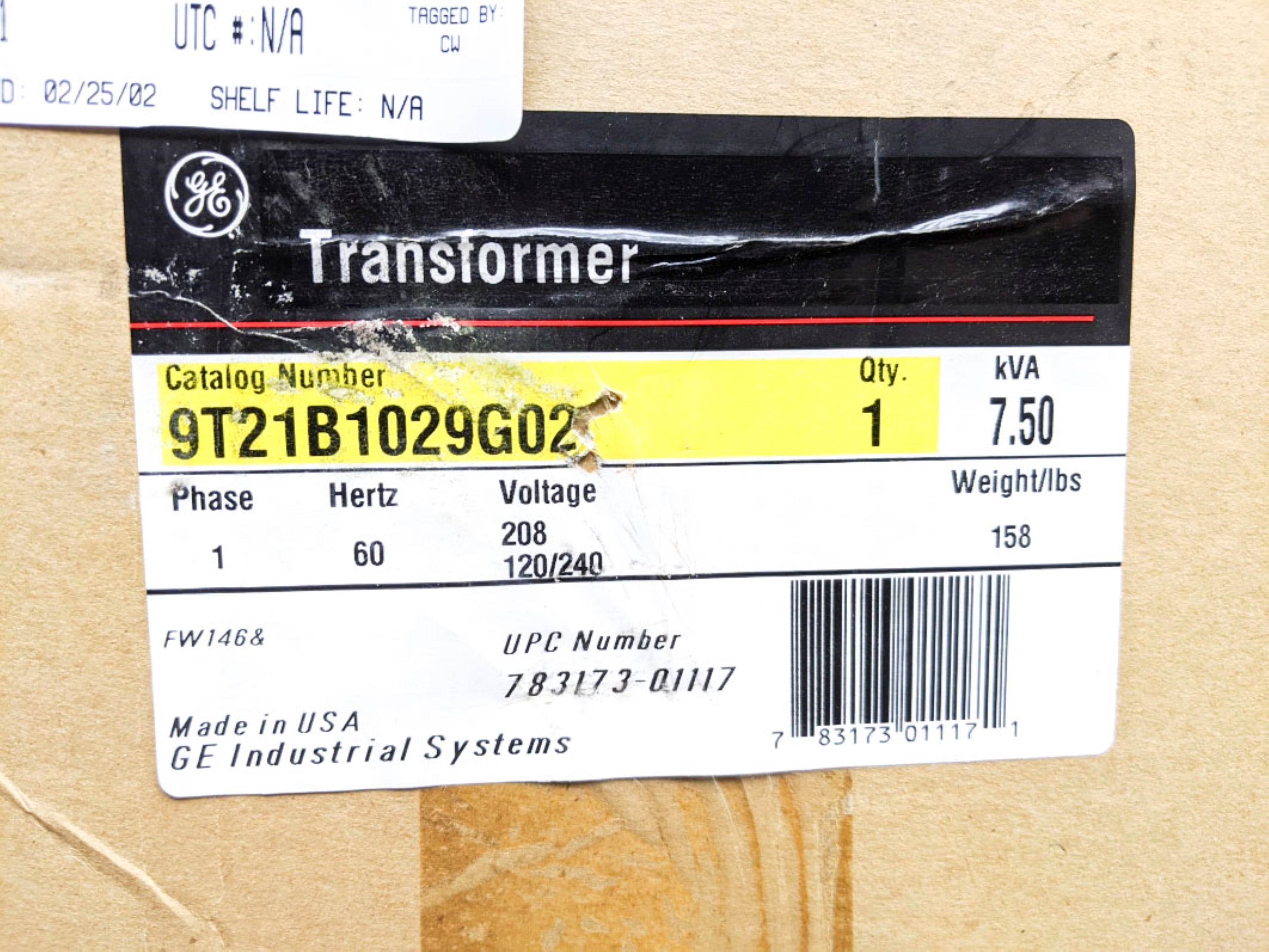 GENERAL ELECTRIC 9T21B1029G02 NSMP