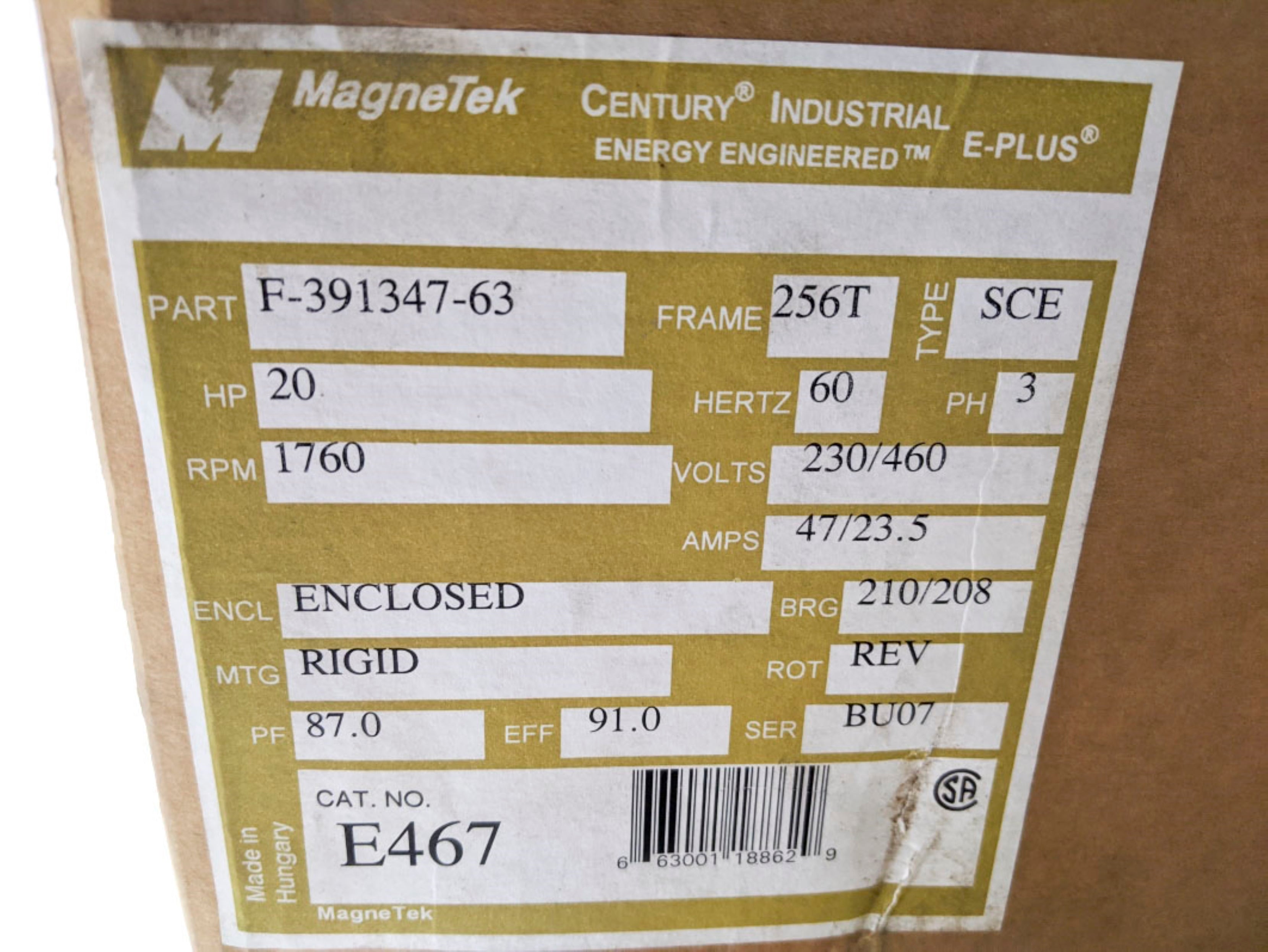 MAGNETEK F-391347-63 E467 NSMP