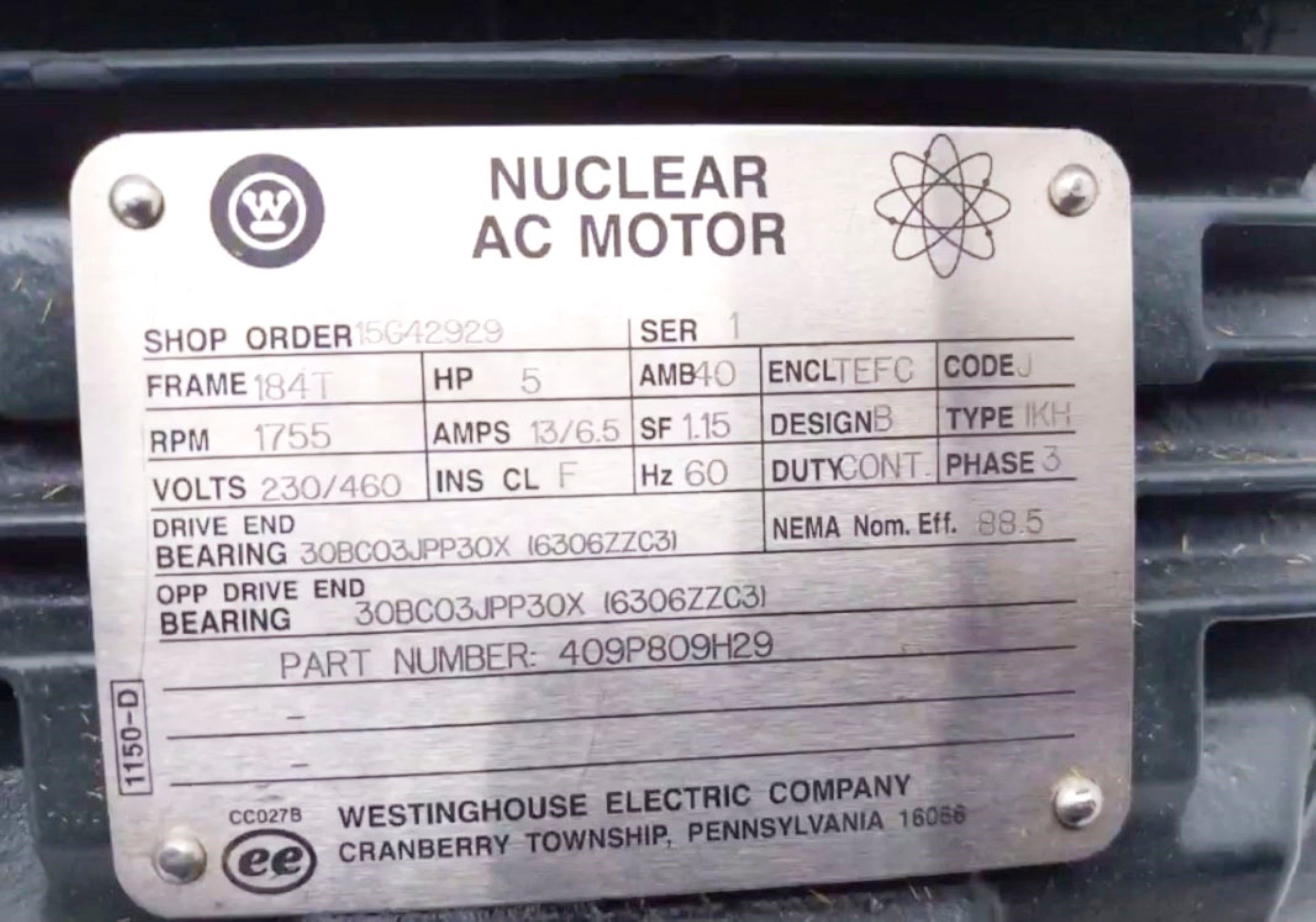 WESTINGHOUSE 409P809H29 NSNP