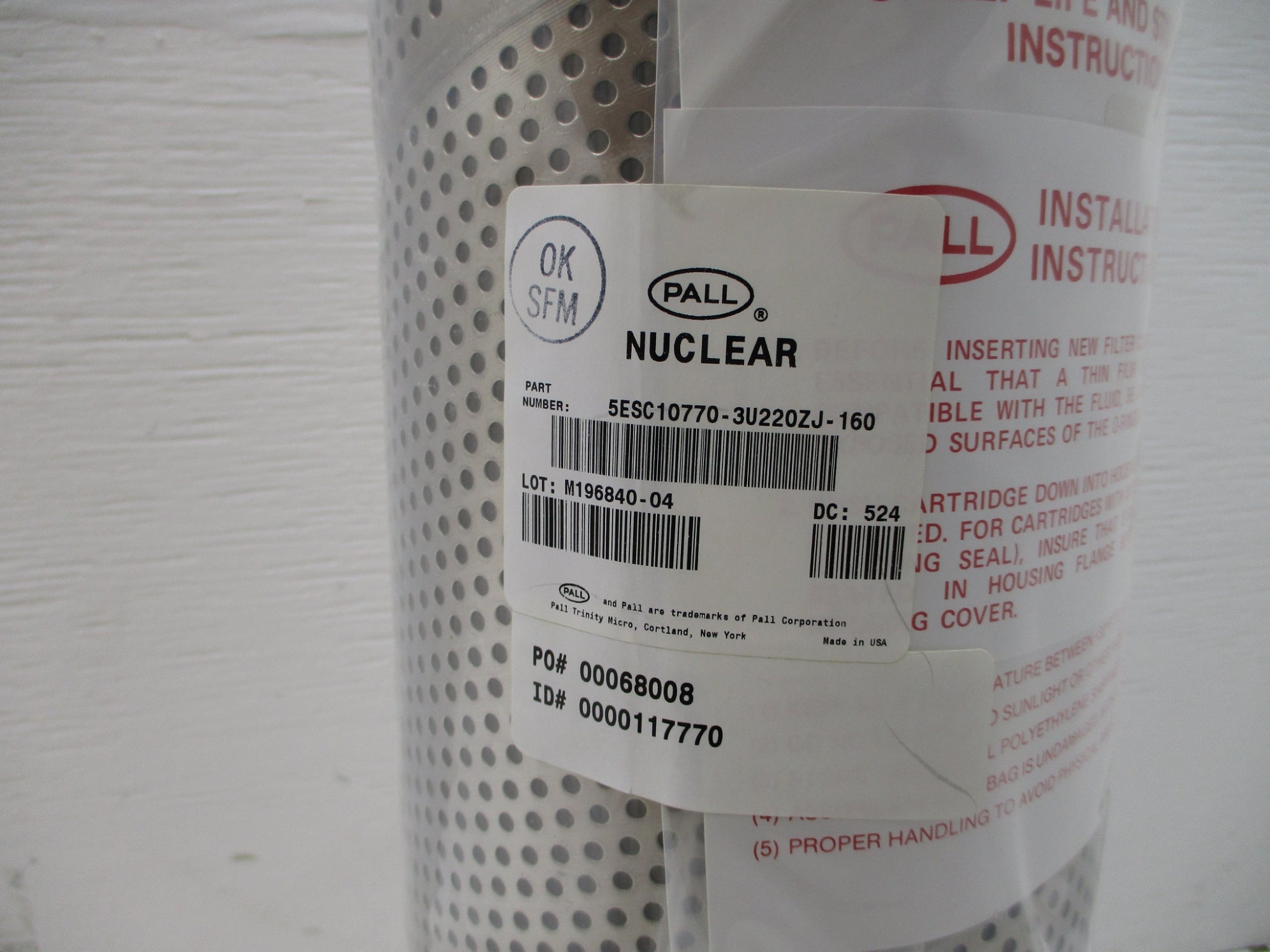PALL NUCLEAR 5ESC10770-3U220ZJ-160 NSMP
