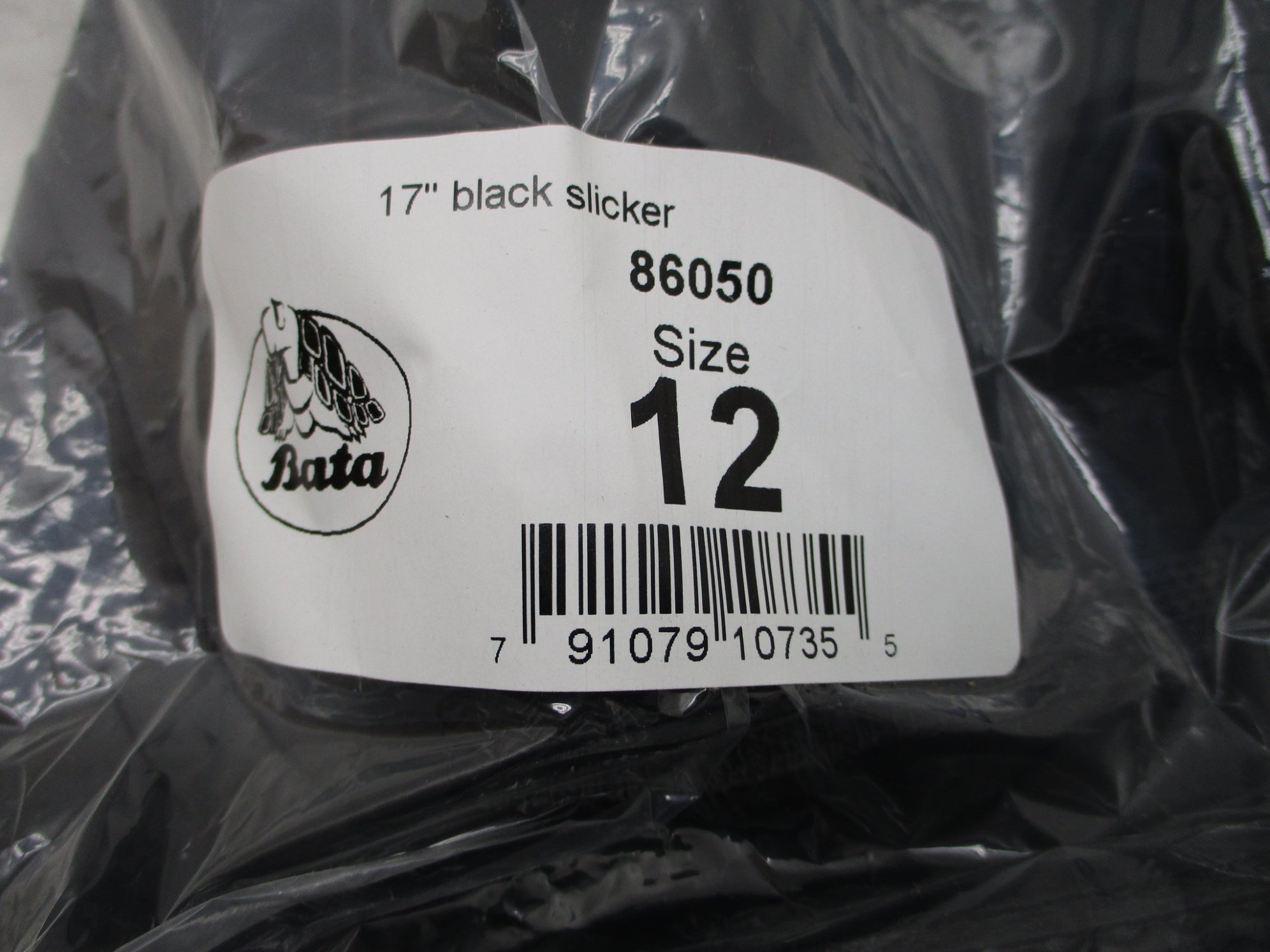 BATA 17" BLACK SLICKER BOOT 86050-12 SIZE 12 (PKG OF 6) NSMP