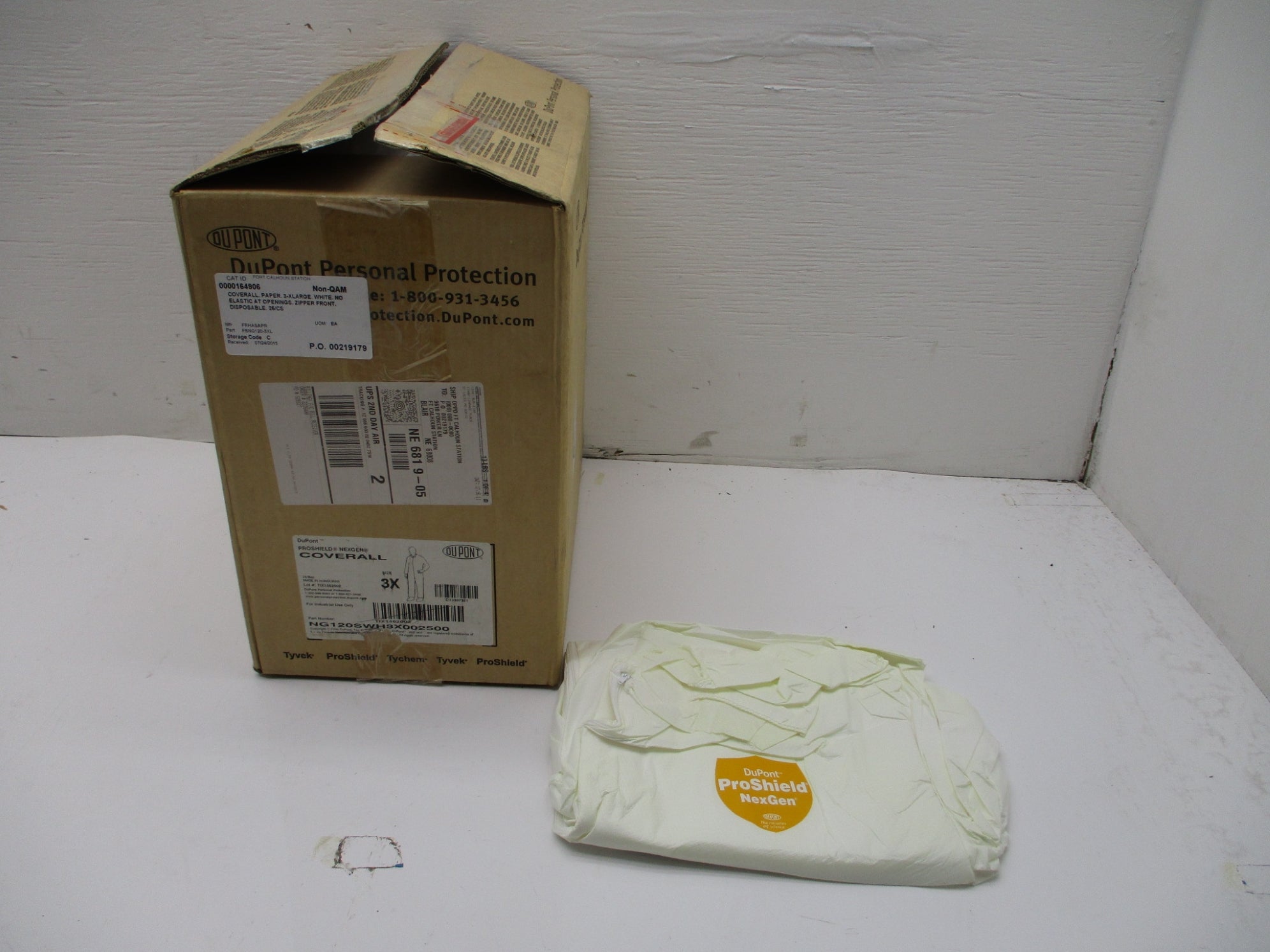 DUPONT NG120SWH3X002500 3X COVERALL (PKG OF 25) NSMP