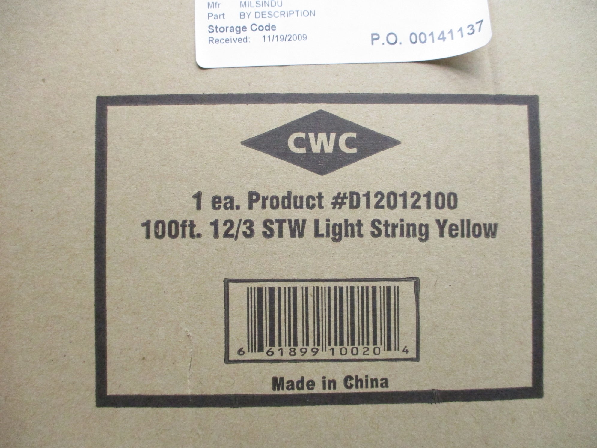 CWC D12012100 100' 12/3 STW NSMP