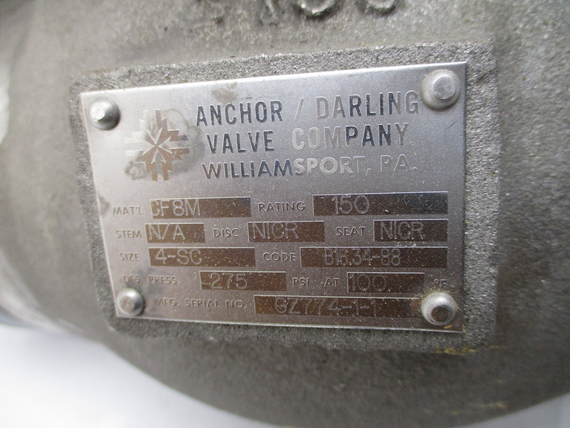 ANCHOR DARLING 04.0BSC-075 CF8M NSMP