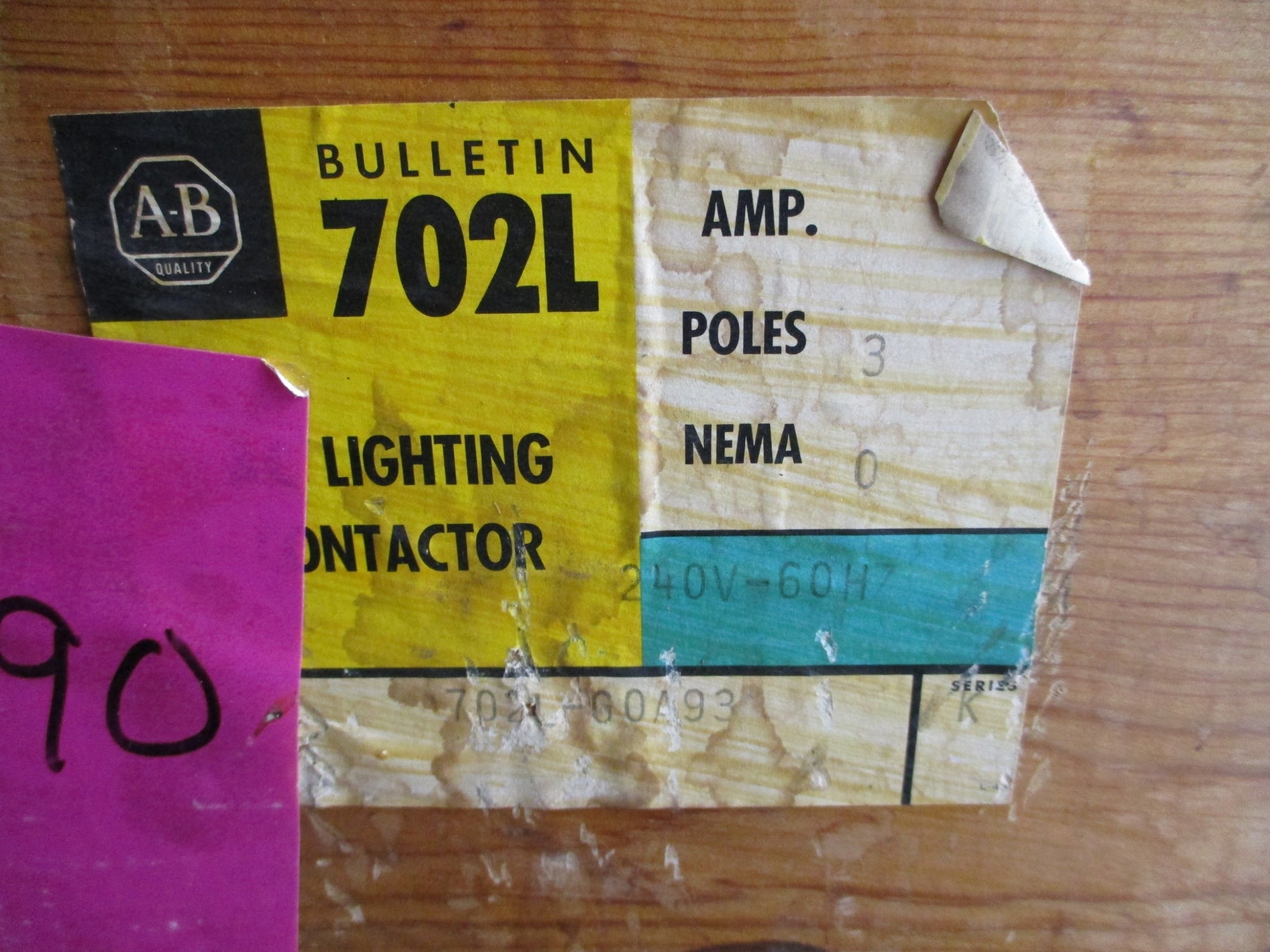 INDUSTRIAL SPARE PART 702L-GOA93 SER.K NSMP