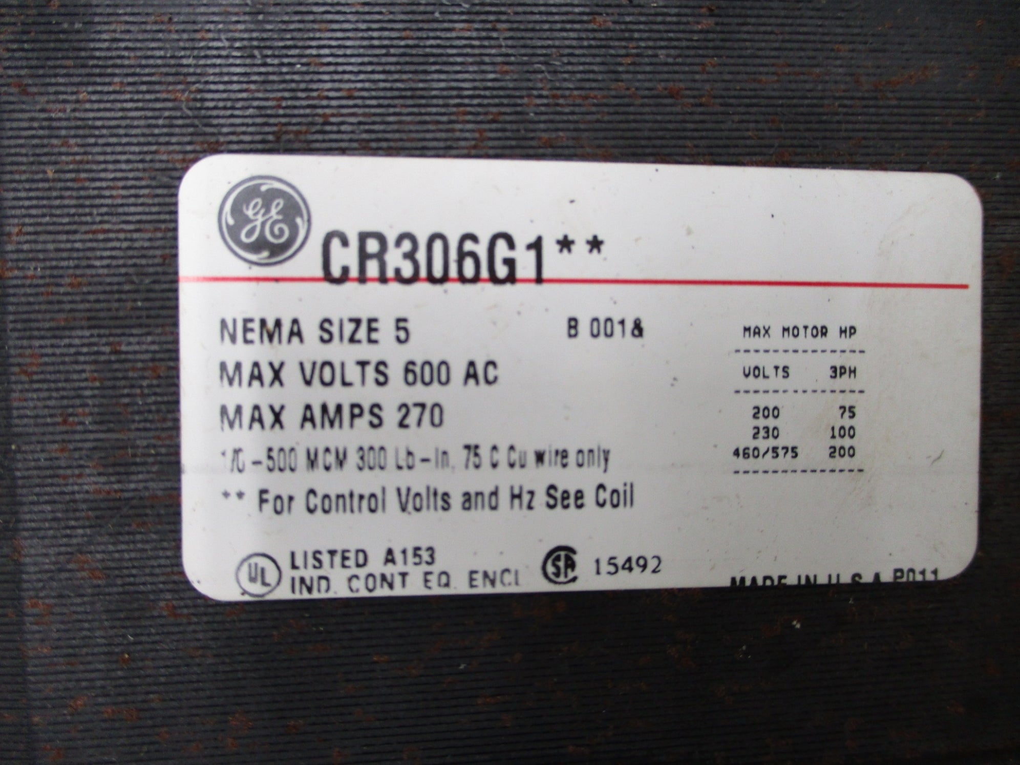 GENERAL ELECTRIC CR306G102 NSMP