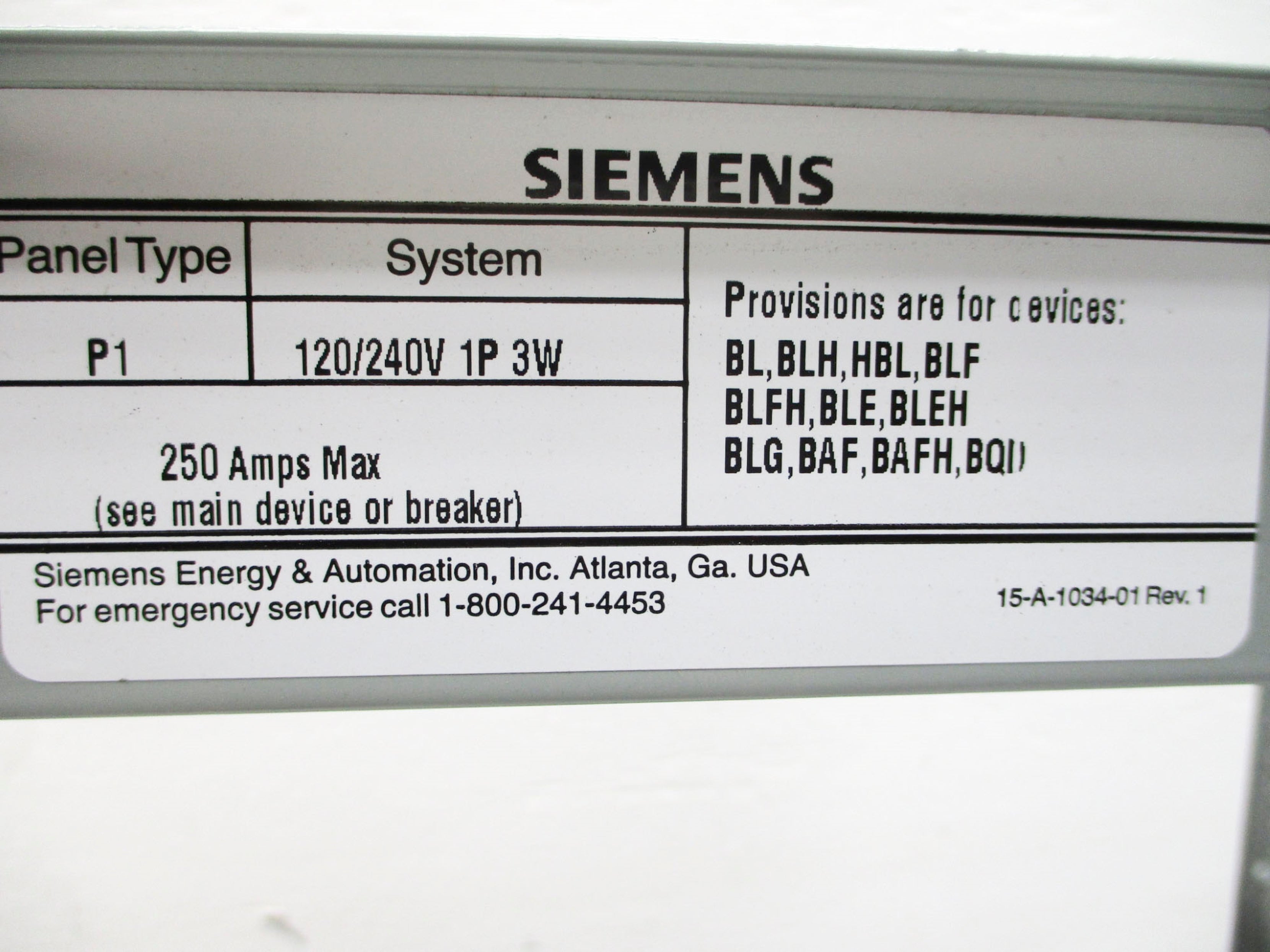 SIEMENS P1A30MC250C NSMP