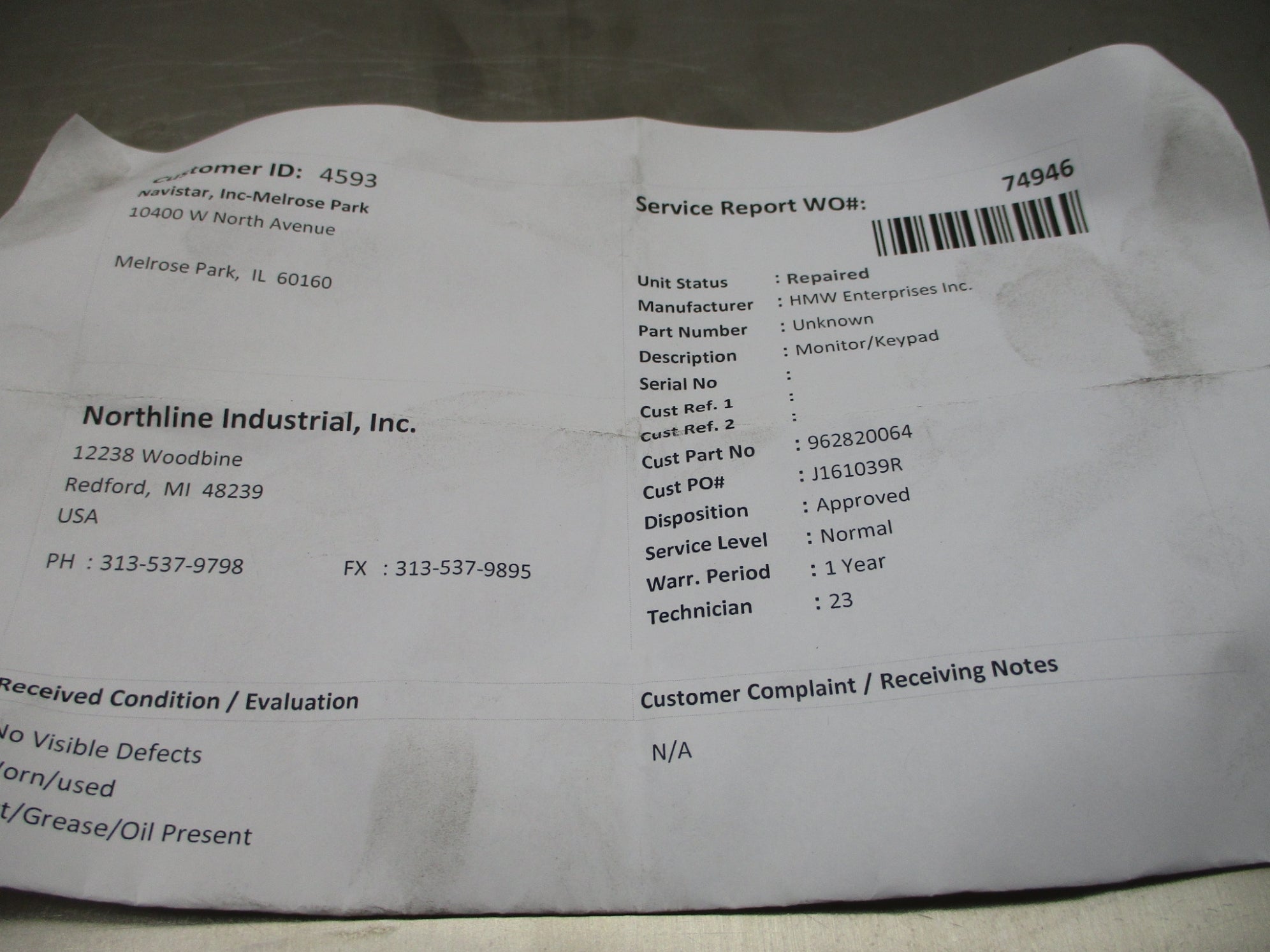 HMW A144942 NMI-9283-90 REMAN