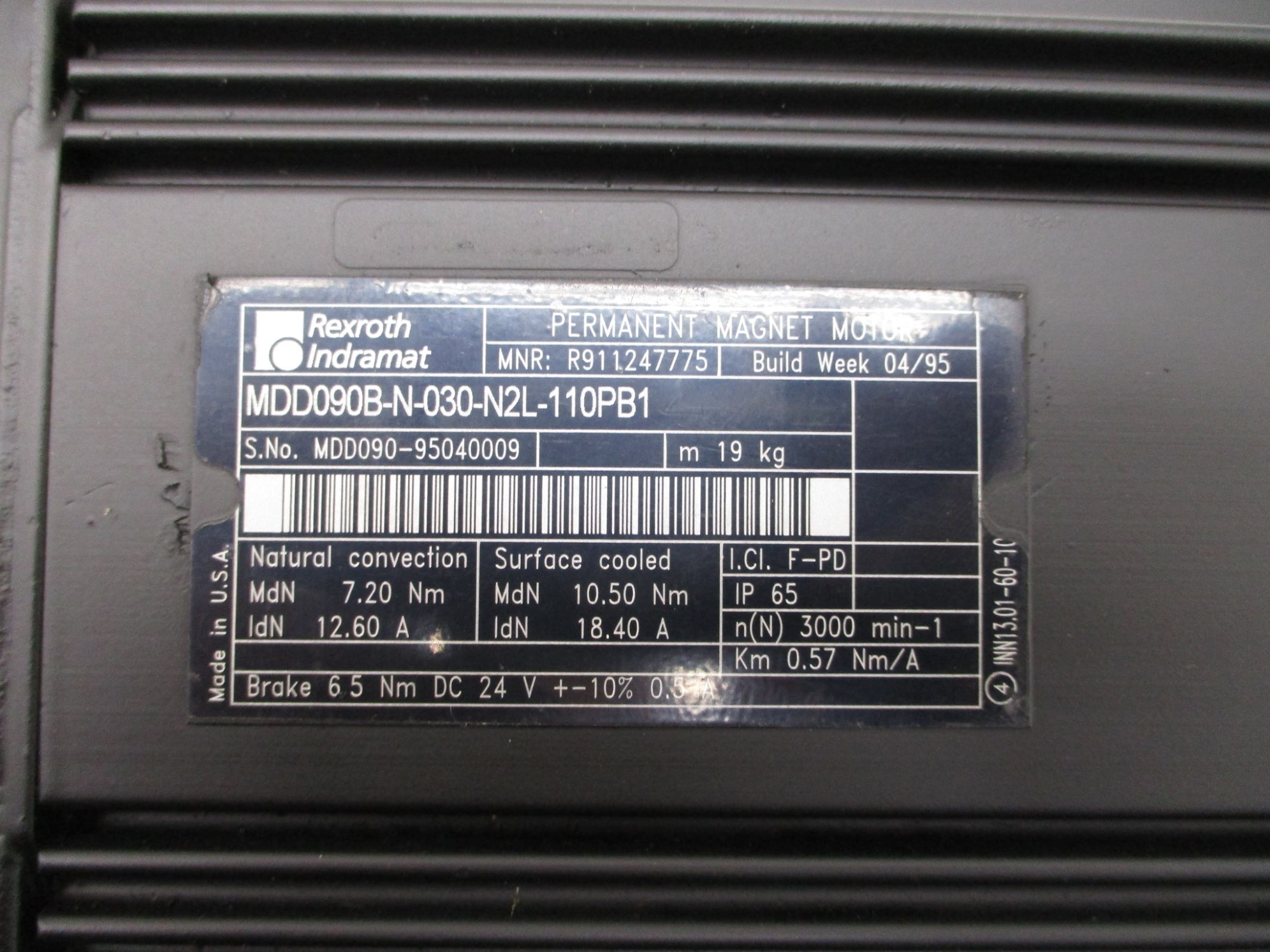REXROTH MDD090B-N-030-N2L-110PB1 R911247775 REMAN