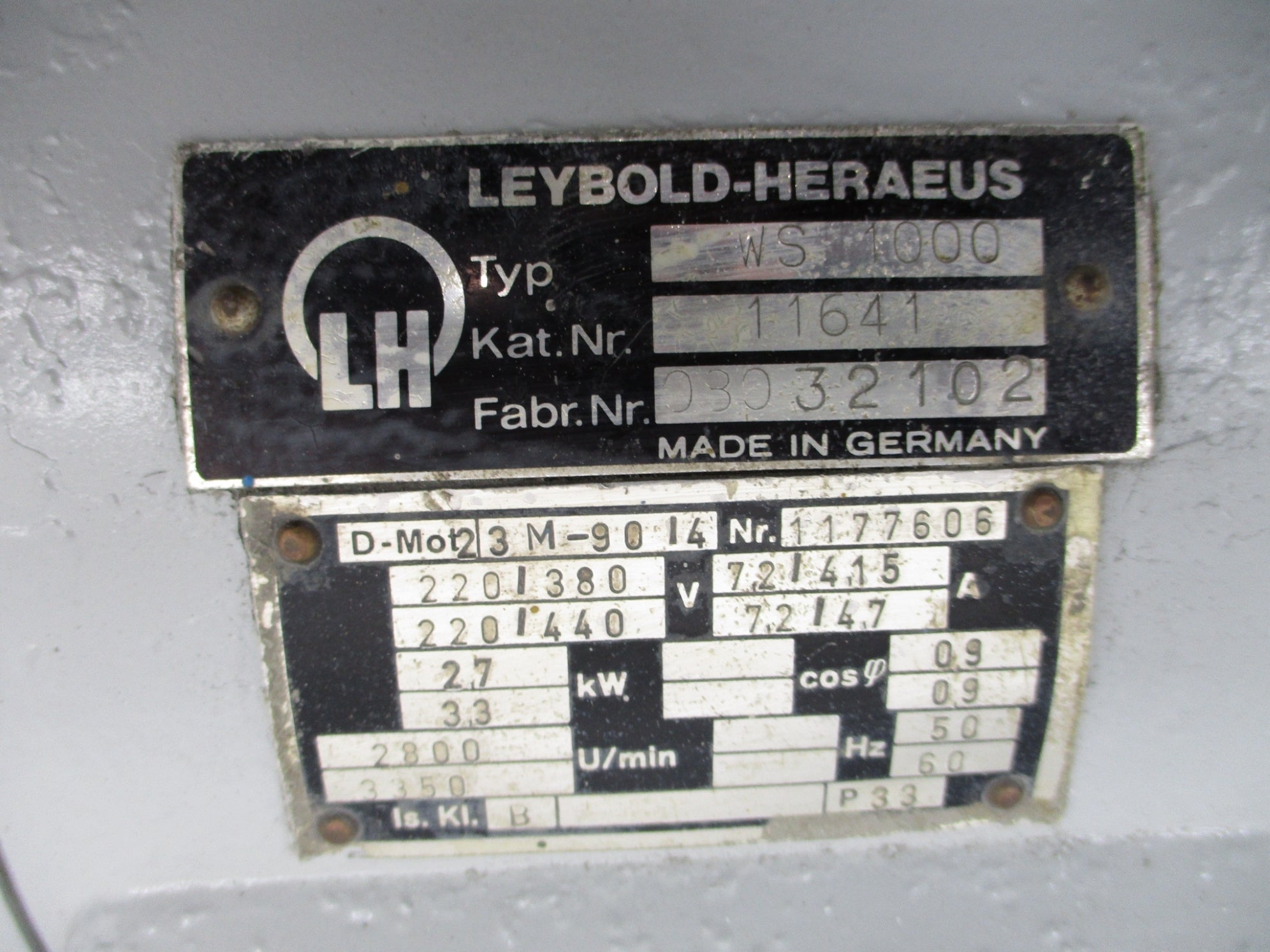 LEYBOLD-HERAEUS WS1000 11641 NSNP