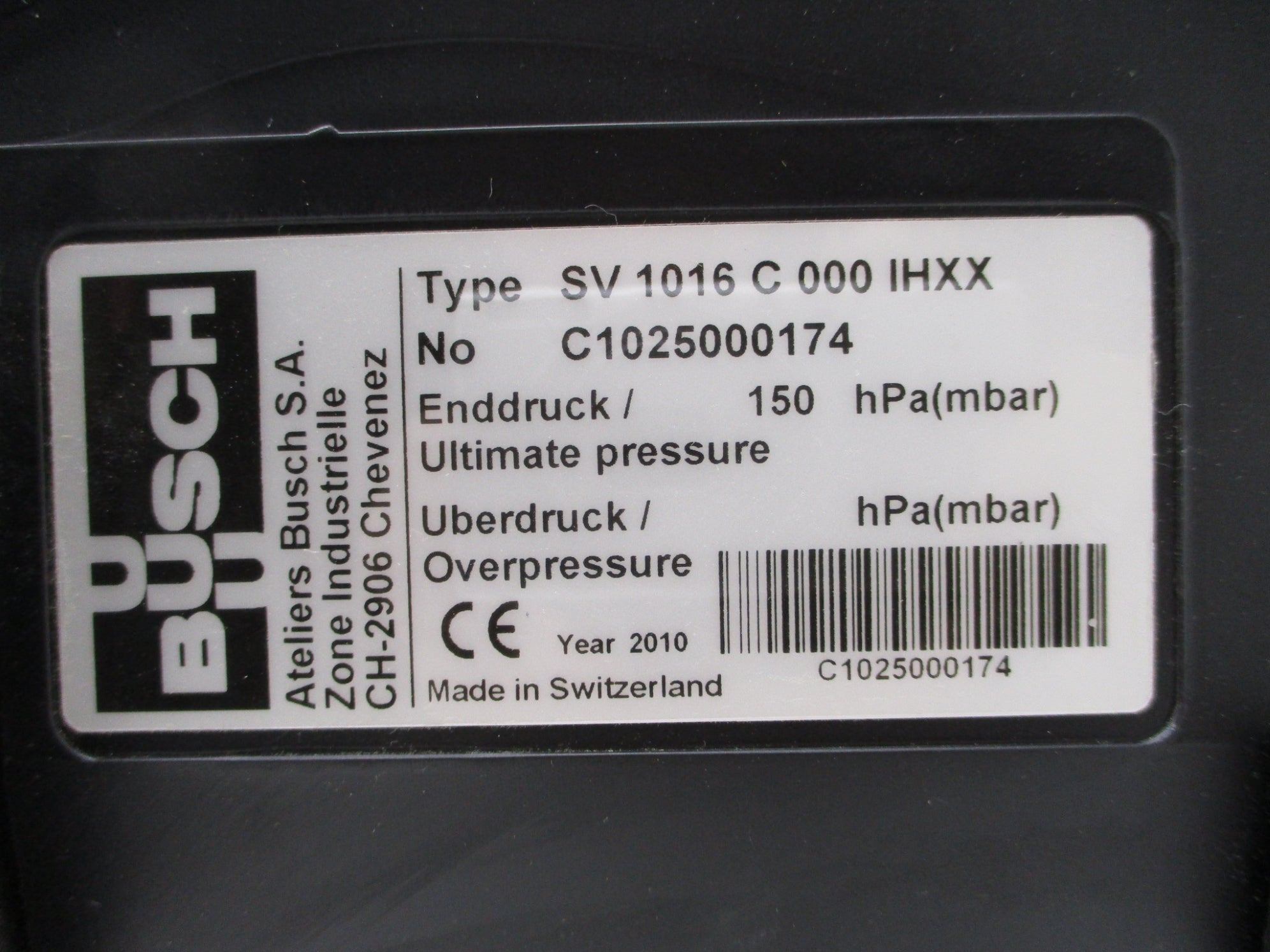 BUSCH SV 1016 C 000 IHXX REMAN