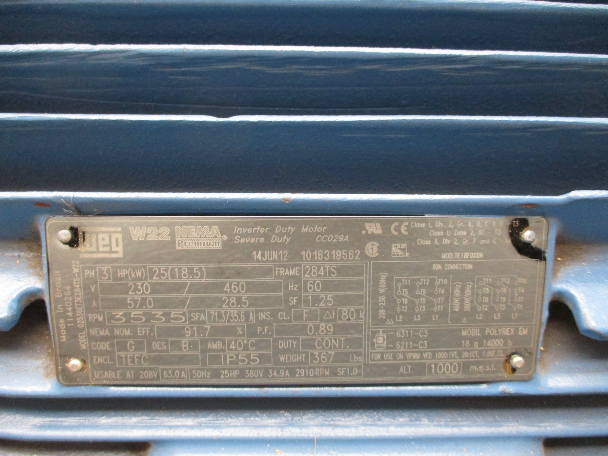 WEG 02536ET3E284TS-W22 NSMP