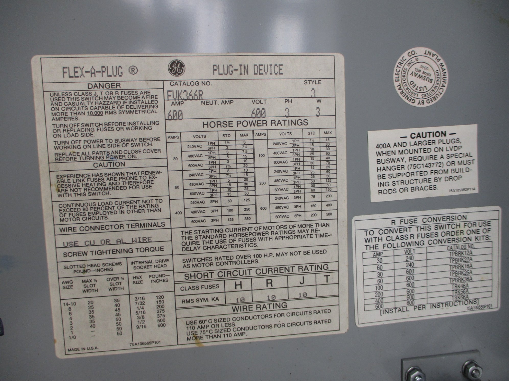 GENERAL ELECTRIC FVK366R (AS PICTURED) UNMP