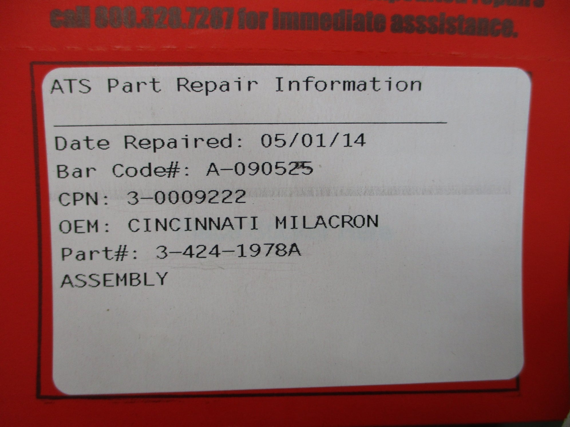 CINCINATTI MILACRON 3-424-1978A REMAN