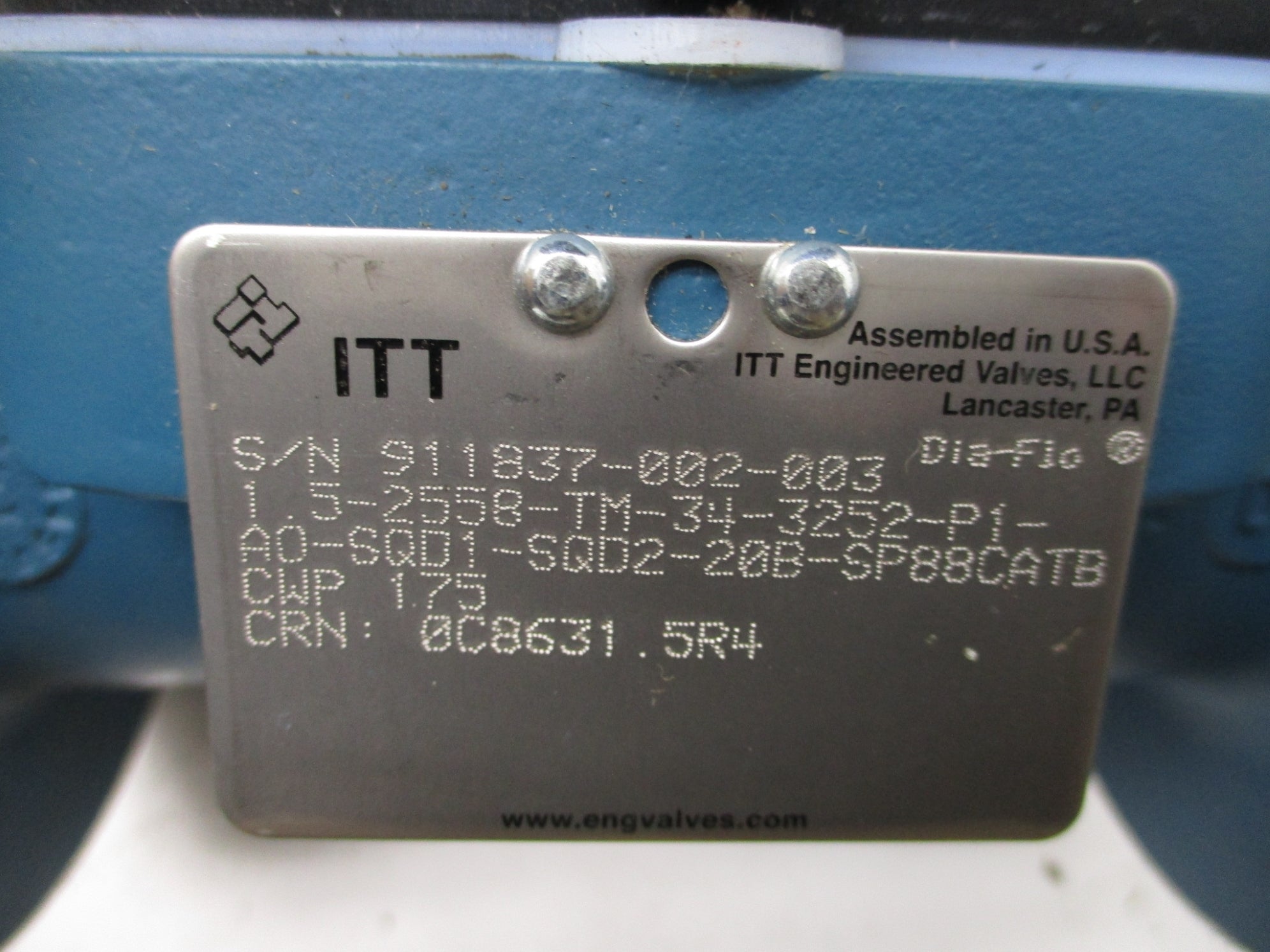 ITT 1.5-2558-TM-34-3252-P1-AO-SQD1-SQD2-20B-SP88CATB NSMP