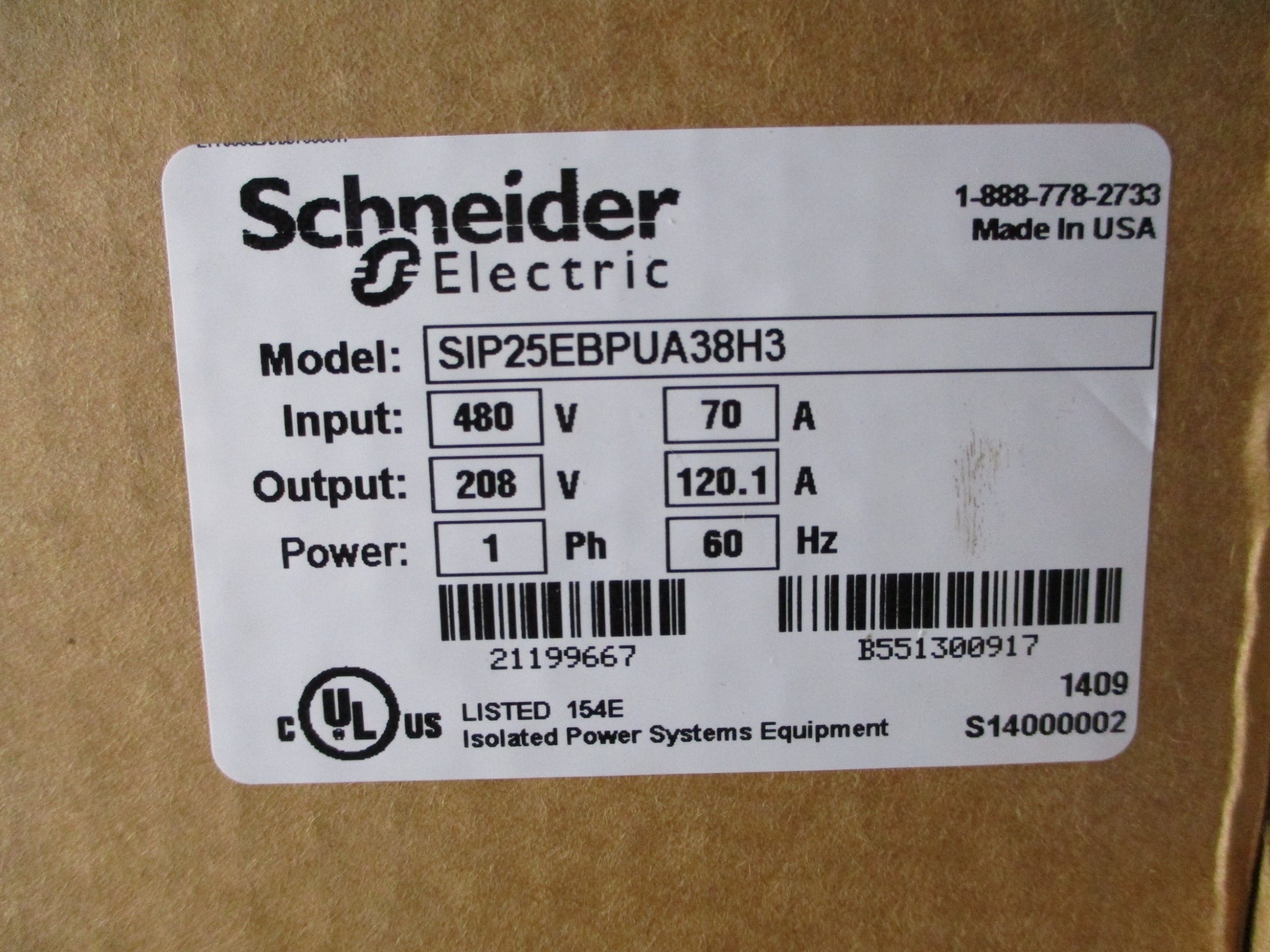 SCHNEIDER SIP25EBPUA38H3 (AS PICTURED) NSMP