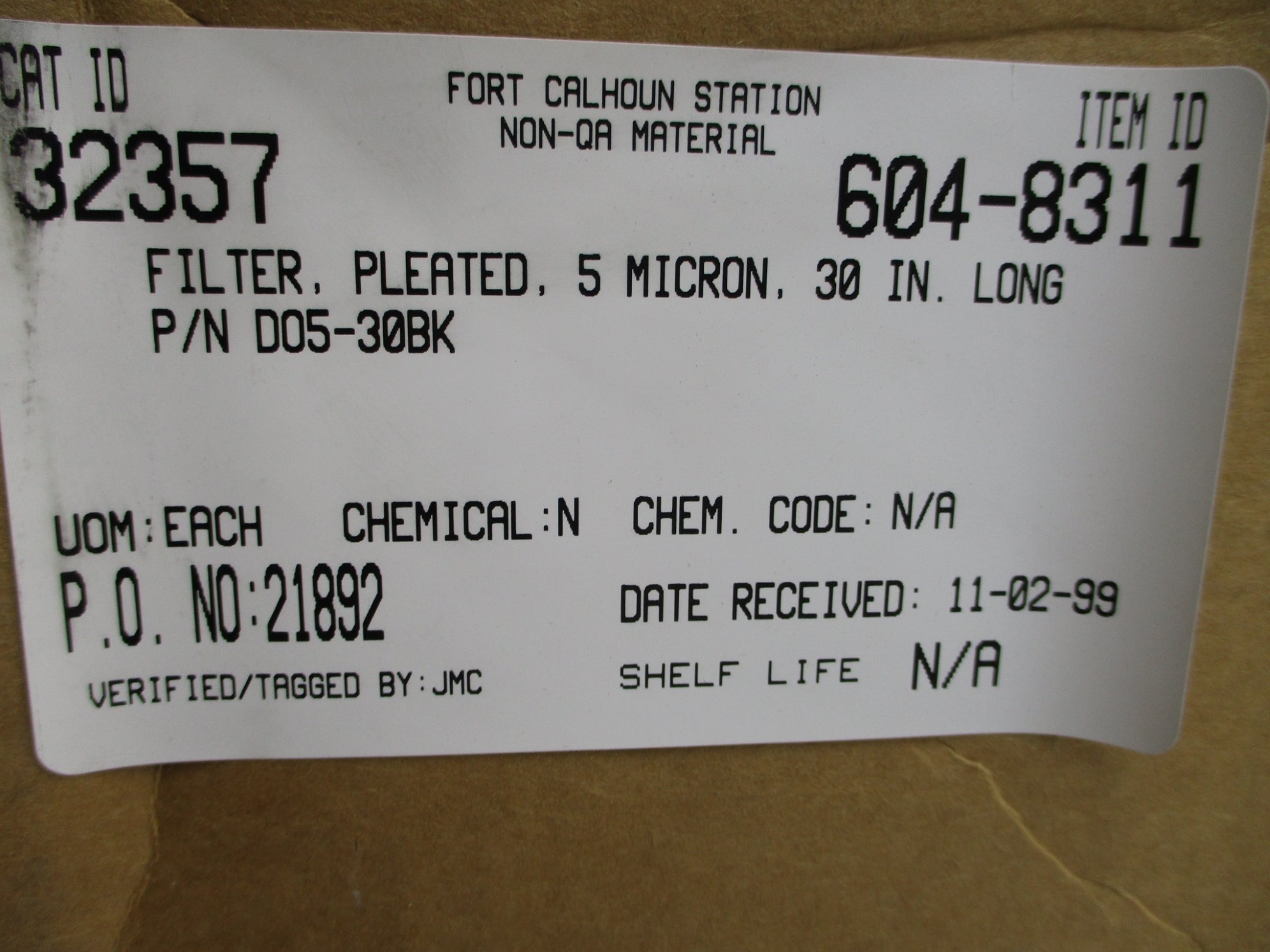 MEISSNER FILTRATION D05-30BK (PKG OF 20) NSMP