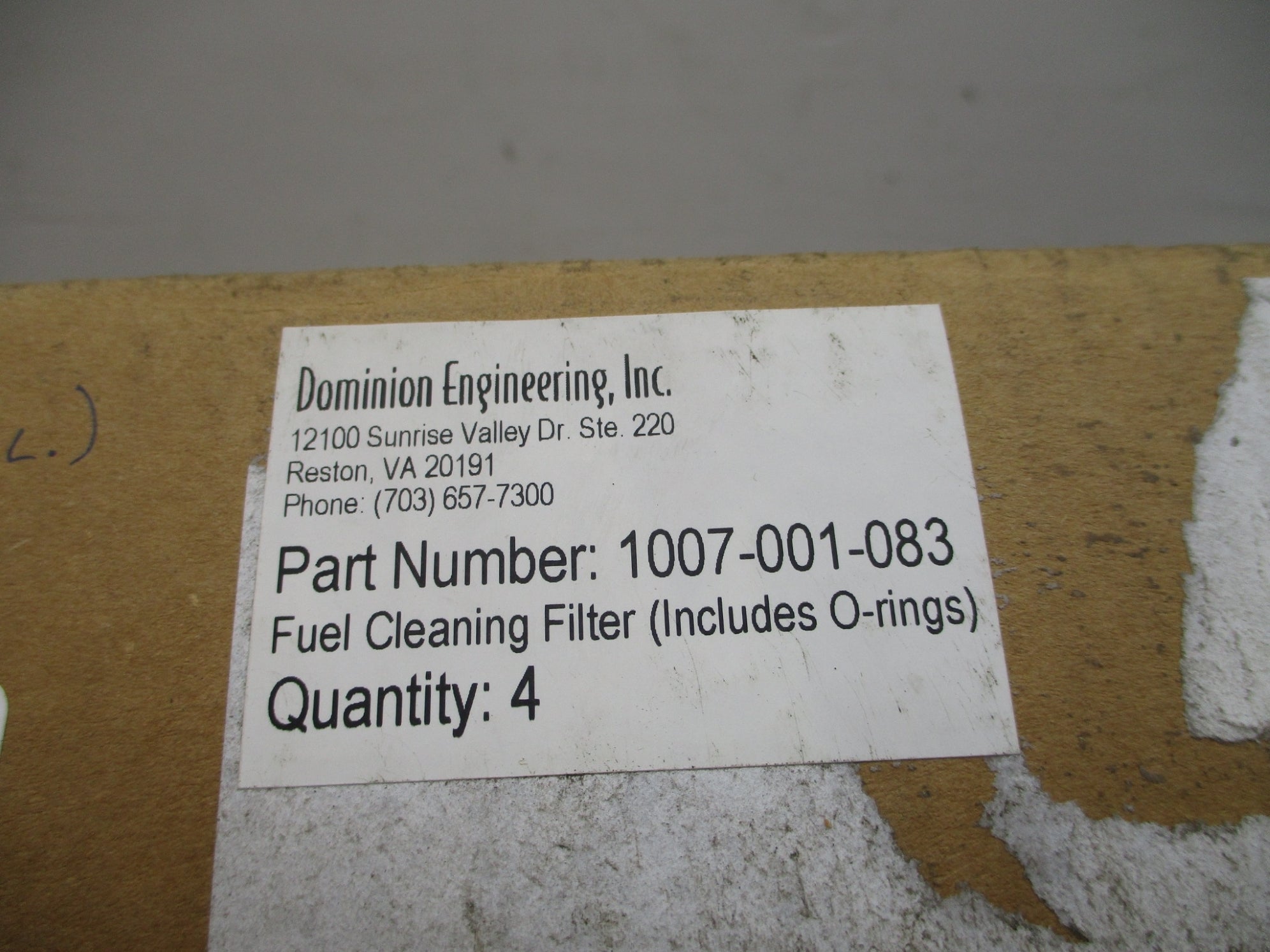 DOMINION ENGINEERING 1007-001-083 (PKG OF 4) NSMP
