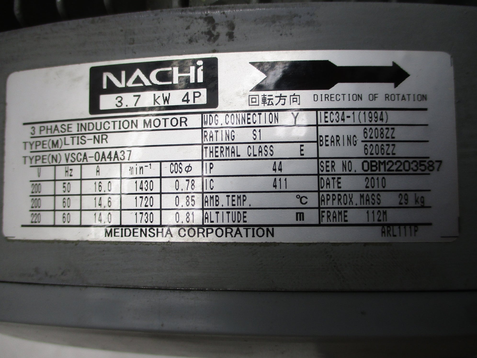 NACHI UPV-1A-22N1-3.7A-4-17 NSMP