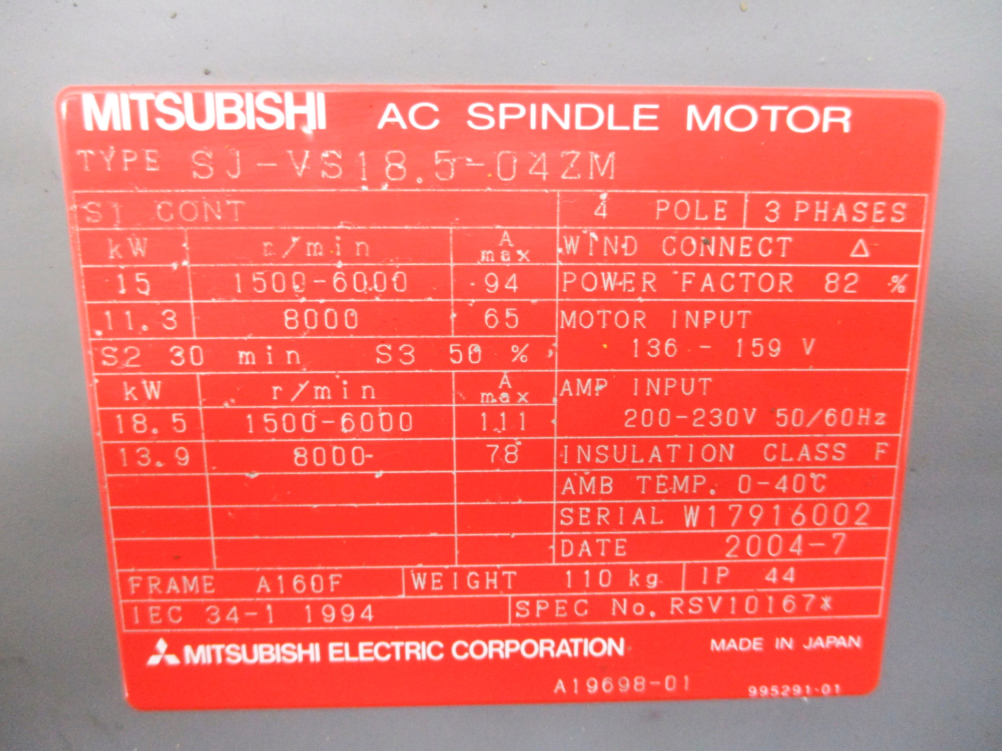 MITSUBISHI SJ-VS18.5-04ZM NSNP