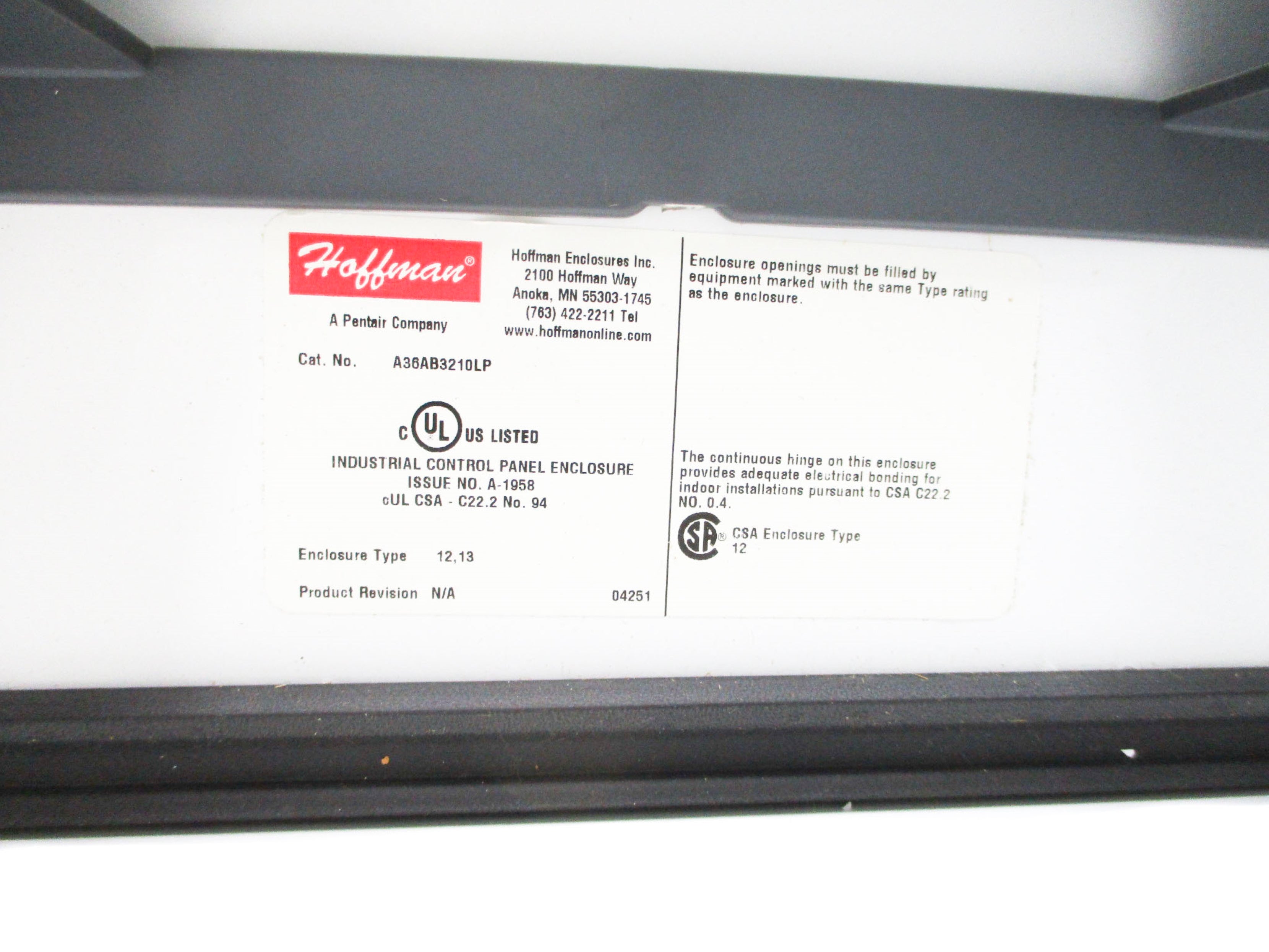 HOFFMAN A36AB3210LP NSNP