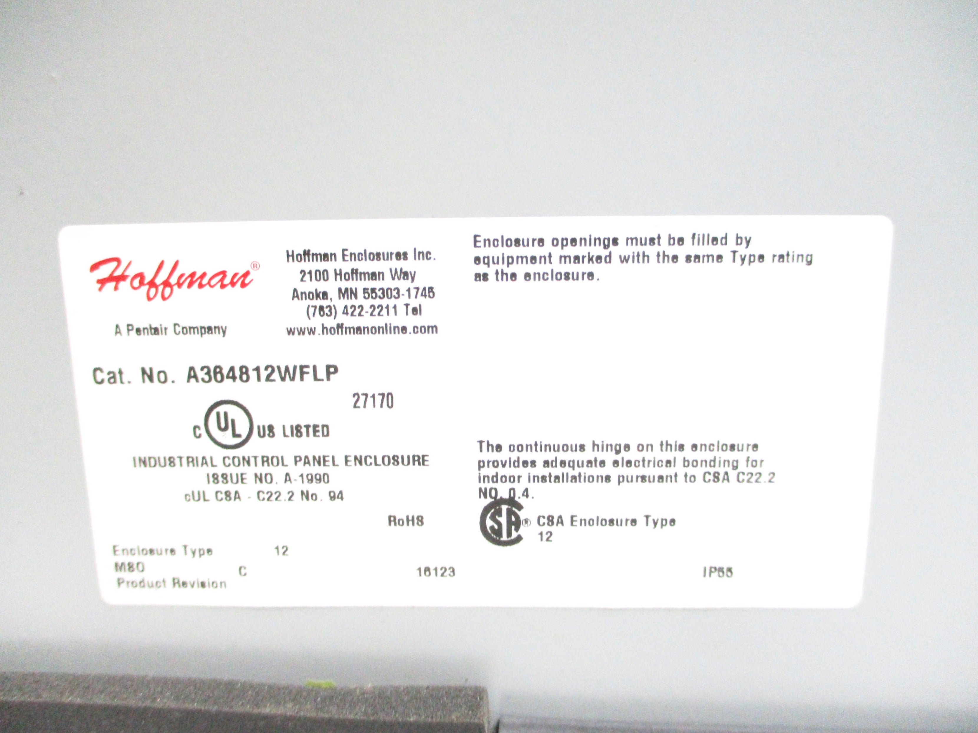 HOFFMAN A364812WFLP NSNP