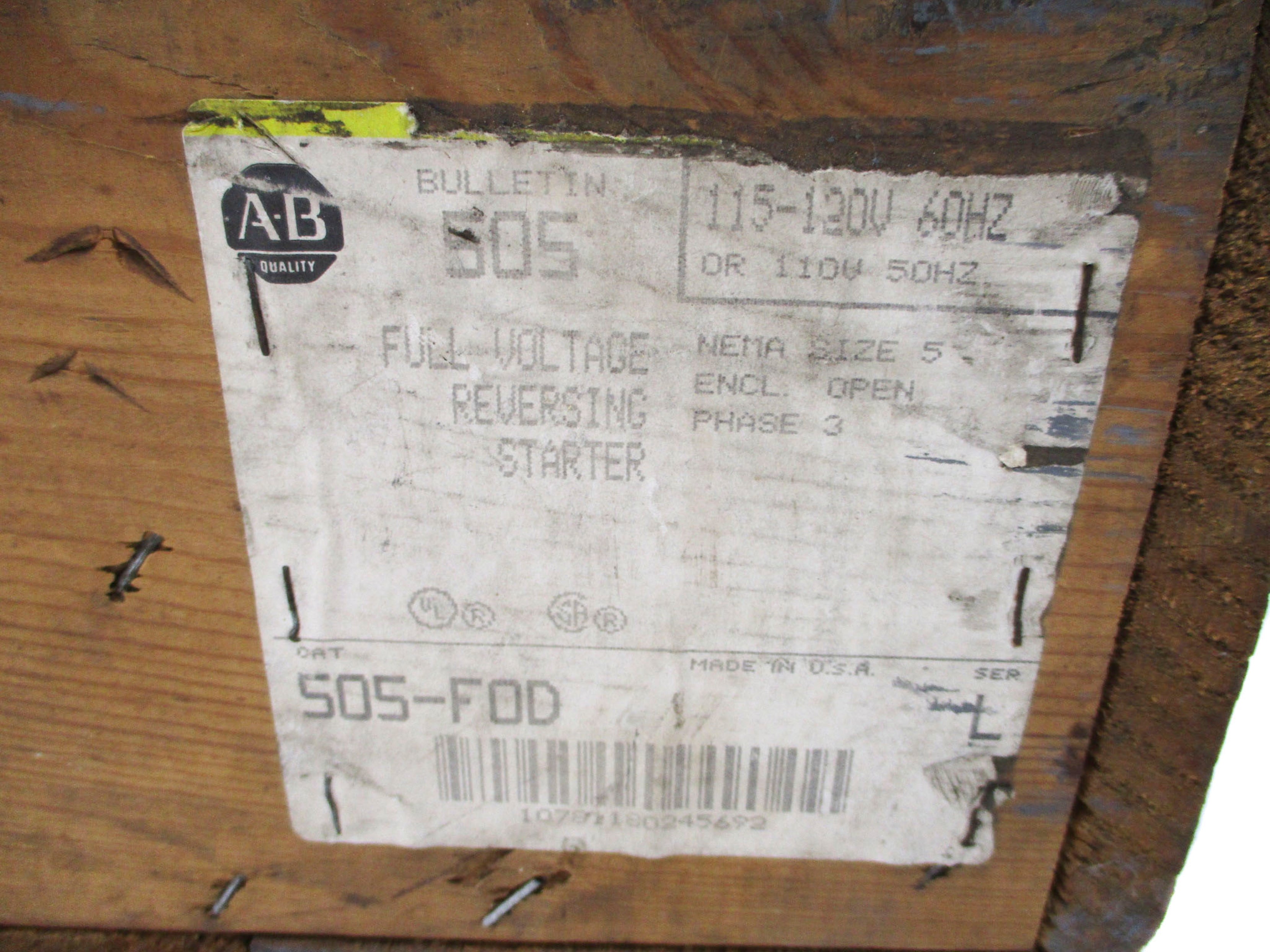 ALLEN BRADLEY 505-FOD SER.L NSMP