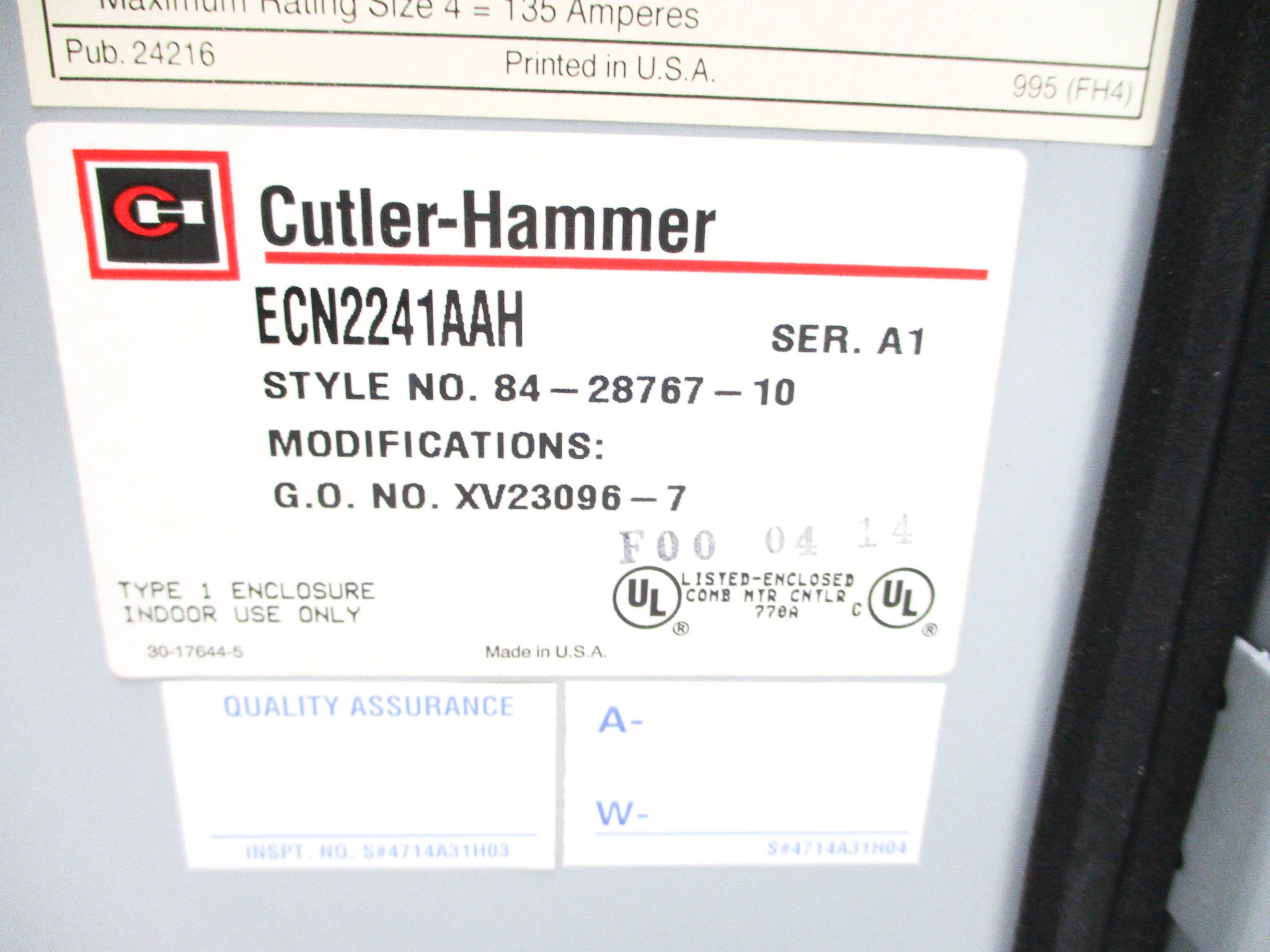 CUTLER HAMMER ECN2241AAH (AS PICTURED) NSNP