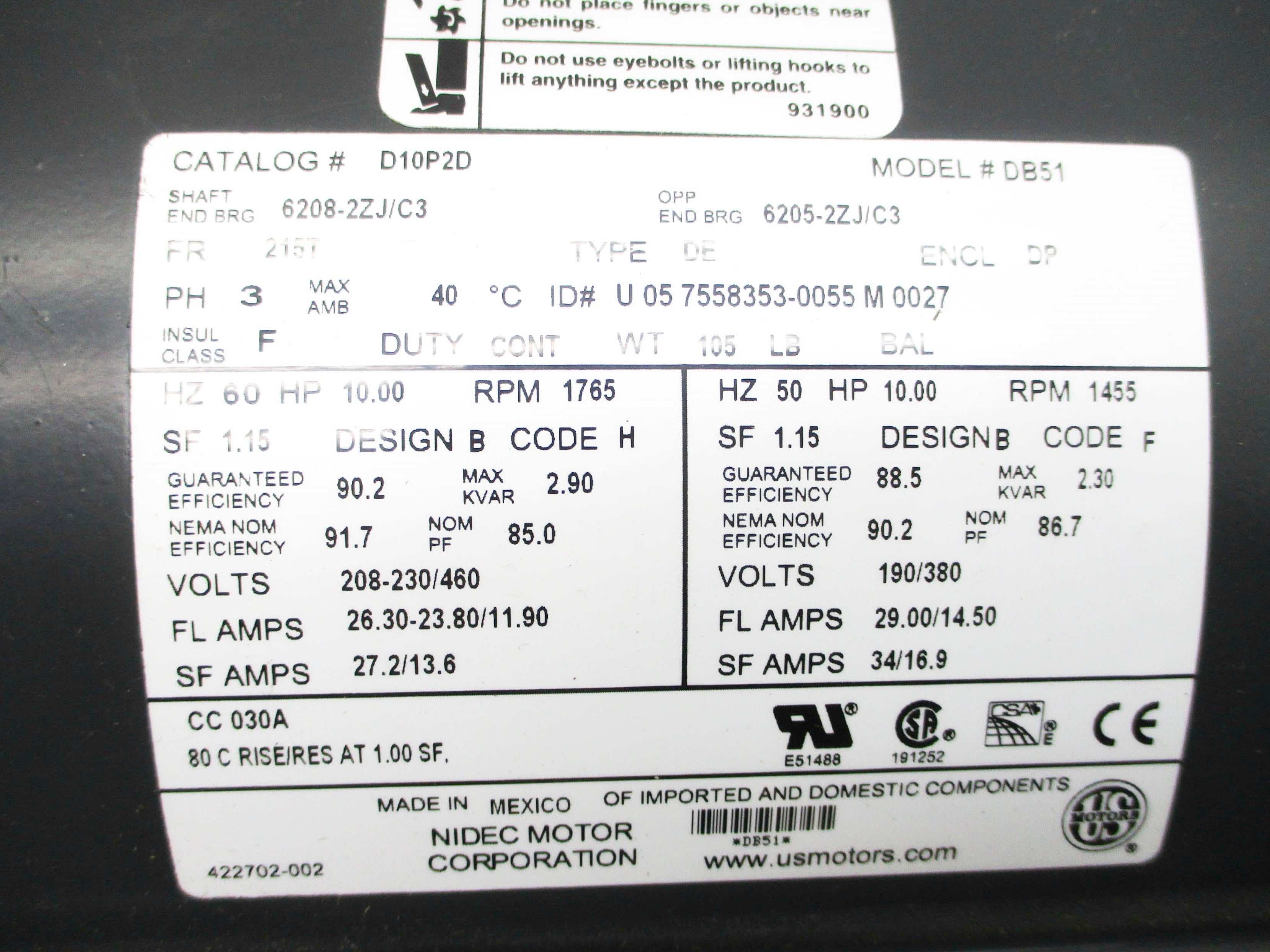 US MOTORS DB51 D102PD NSMP