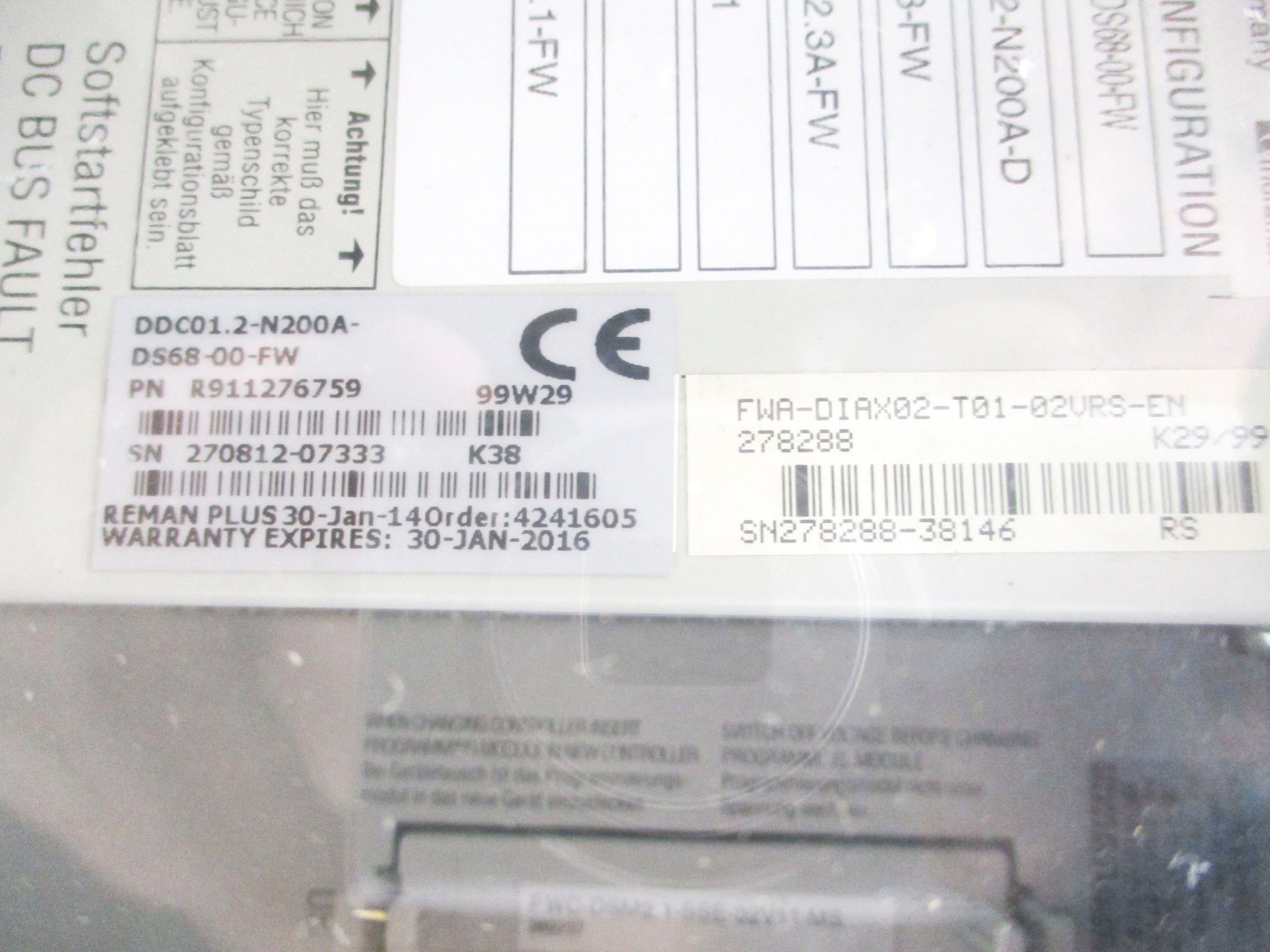 INDRAMAT DDC01.2-N200A-DS68-00-FW R911276759 REMAN