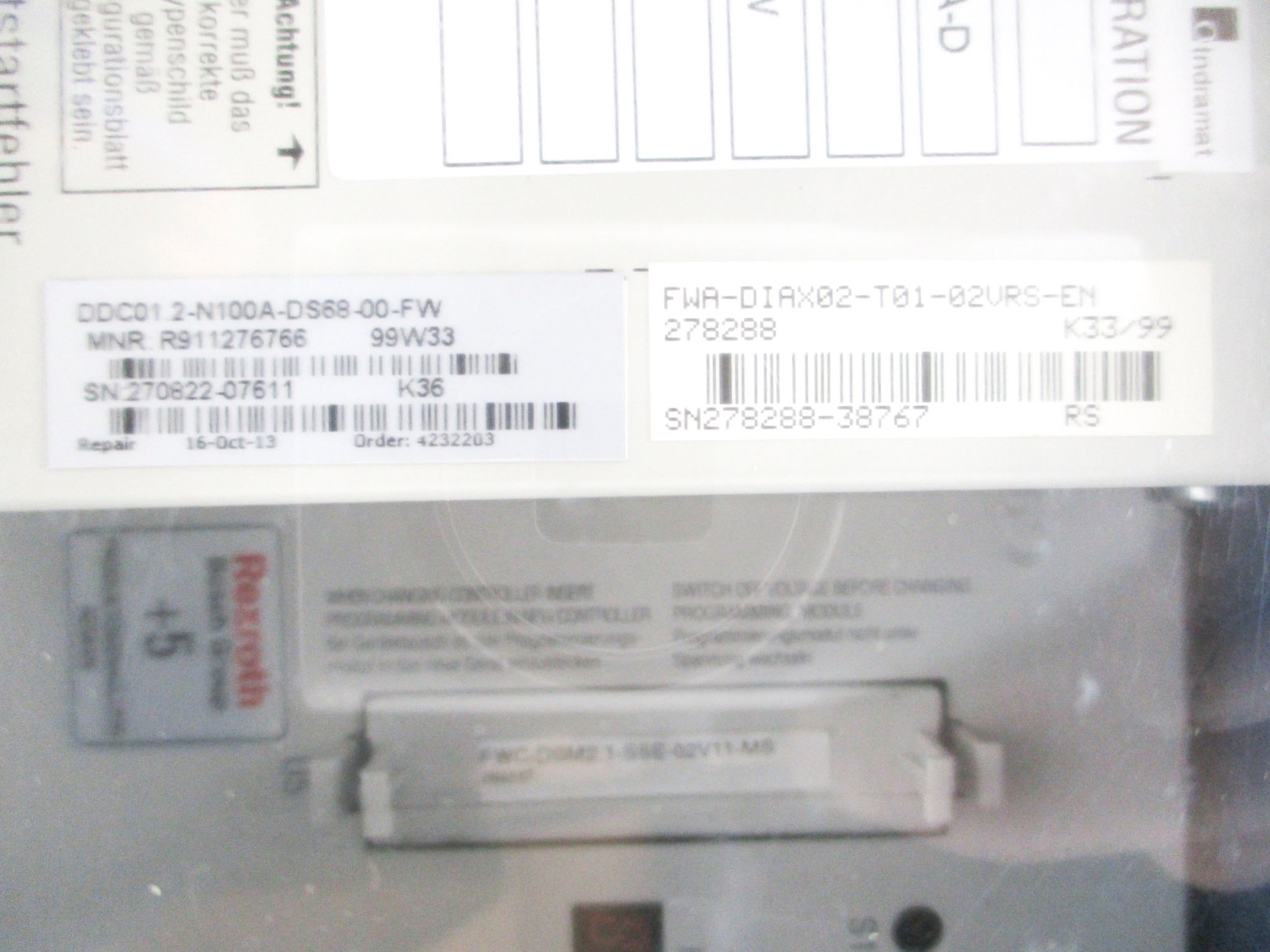 INDRAMAT DDC01.2-N100A-DS68-00-FW R911276766 REMAN