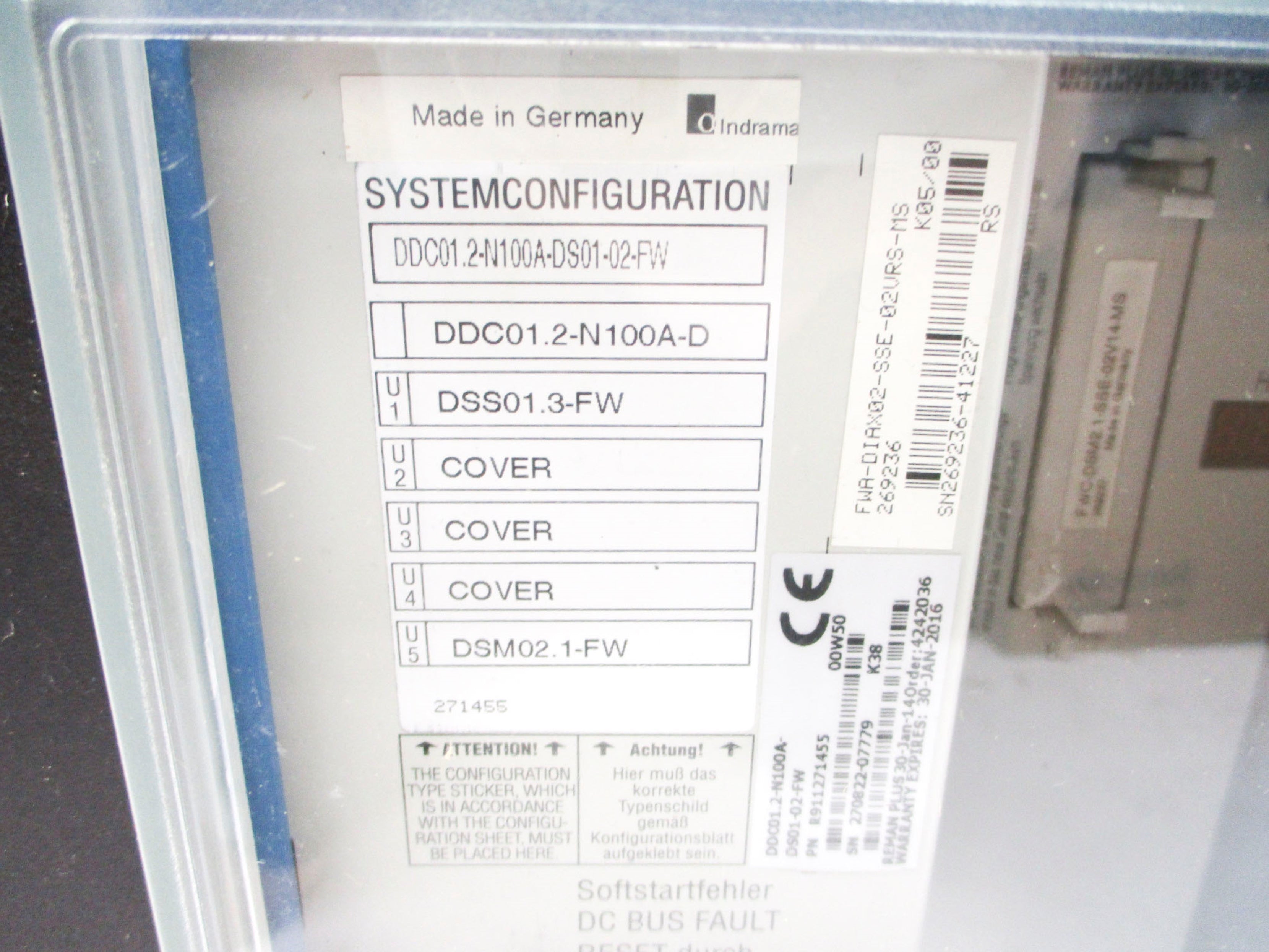 INDRAMAT DDC01.2-N100A-DS01-02-FW R911271455 REMAN