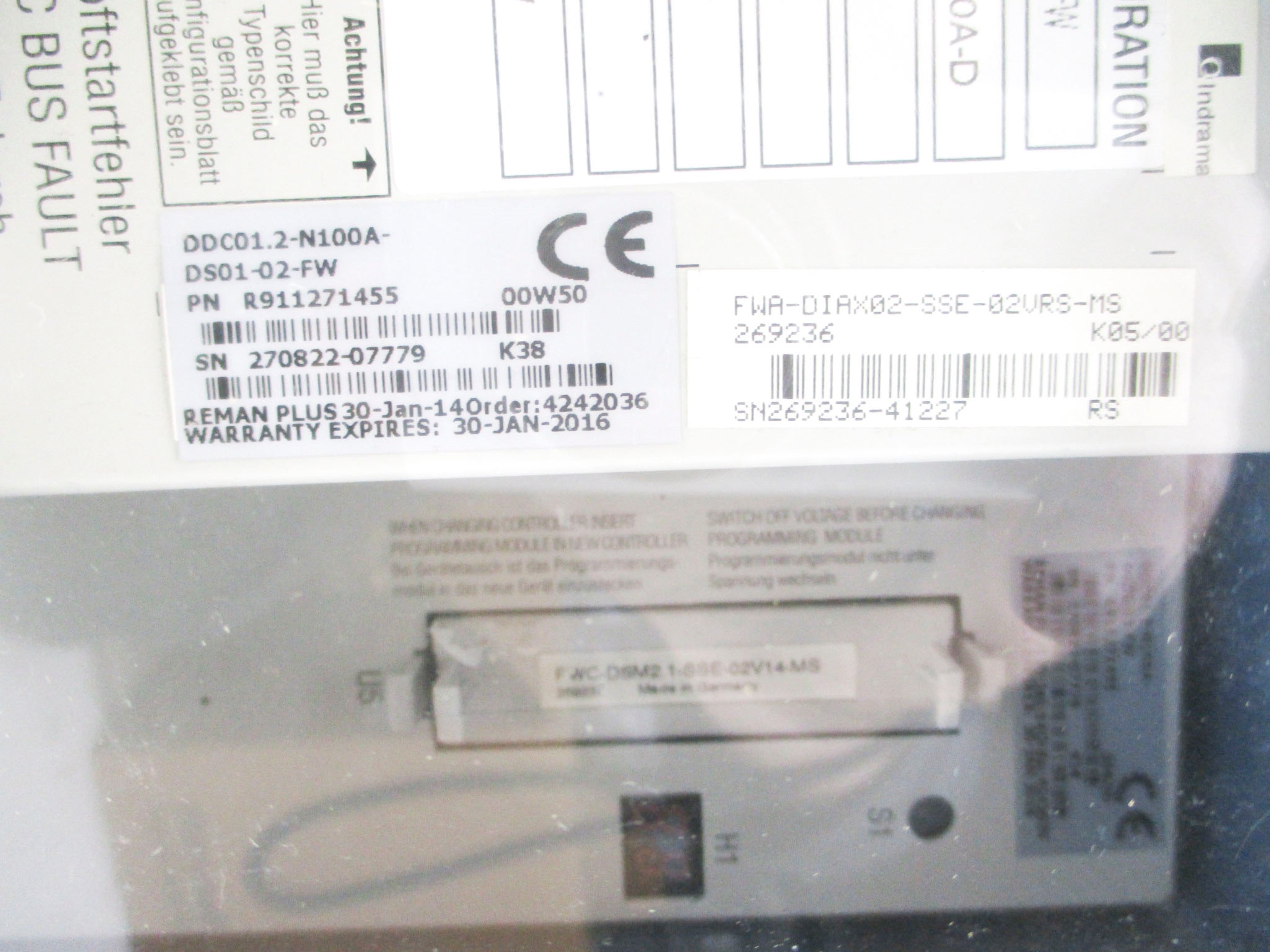 INDRAMAT DDC01.2-N100A-DS01-02-FW R911271455 REMAN