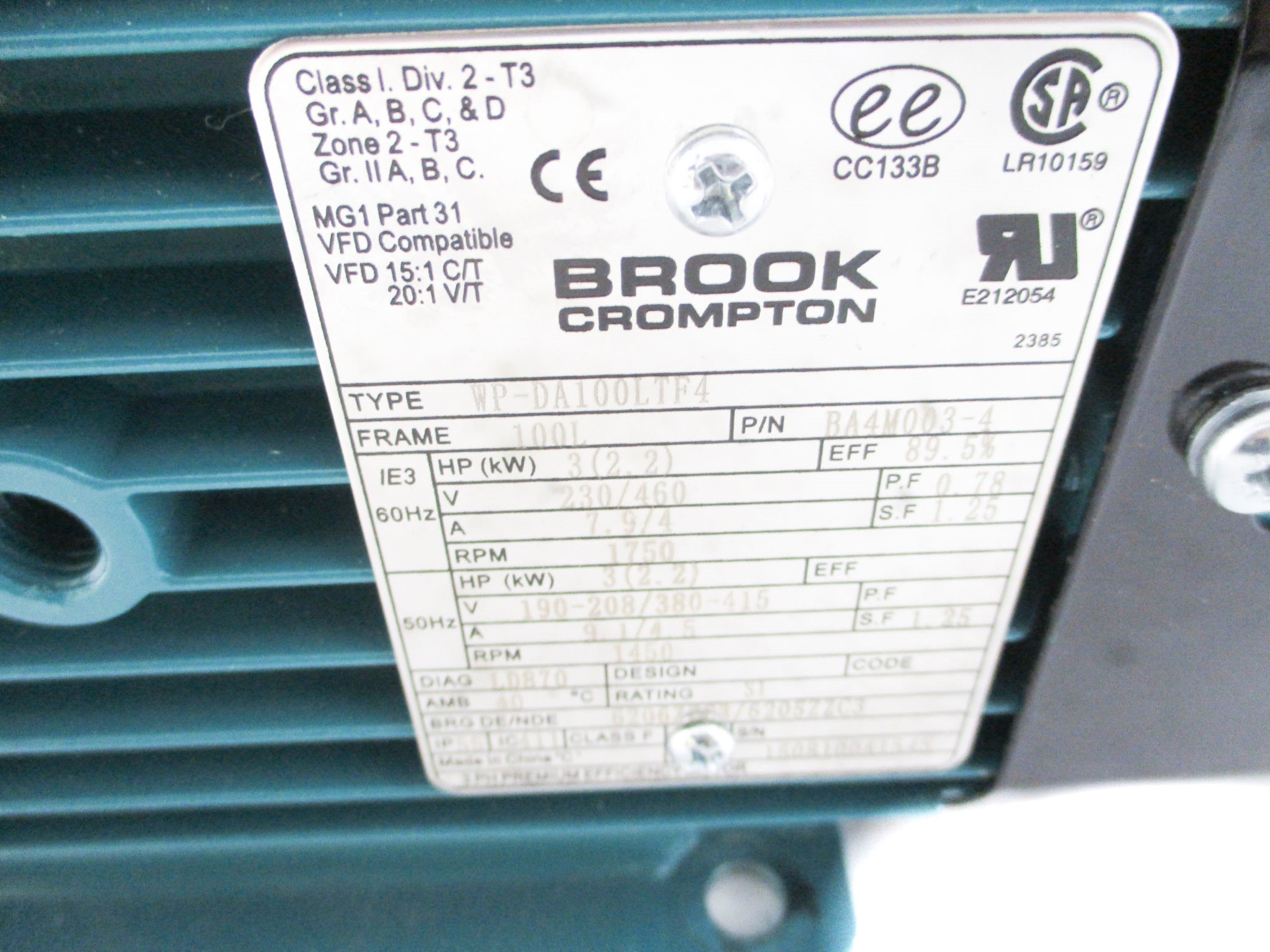 BROOK CROMPTON BA4M003-4 NSMP
