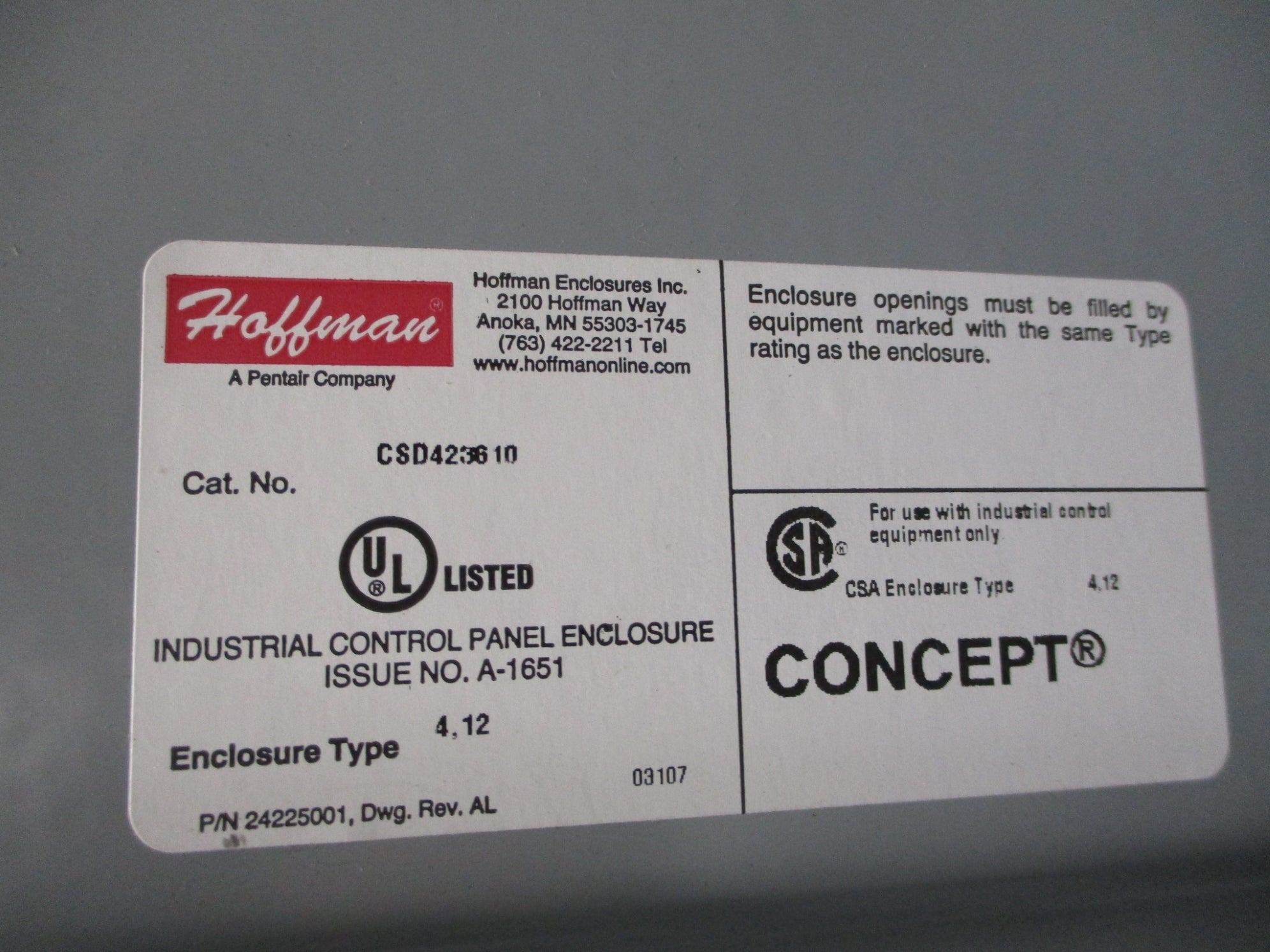 HOFFMAN CSD423610 NSMP