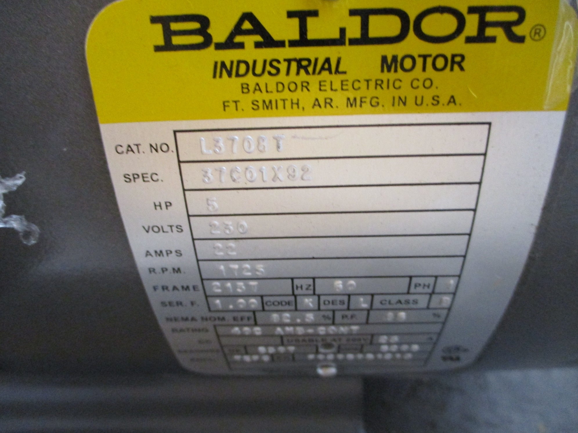 BALDOR L3708T NSMP