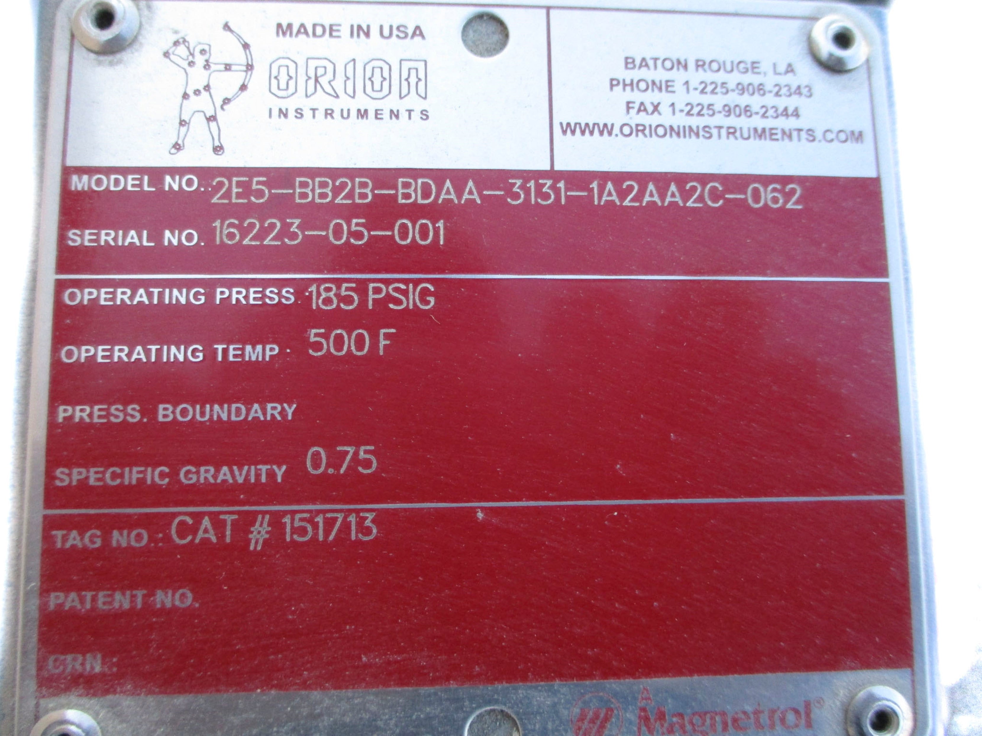 MAGNETROL 2E5-BB2B-BDAA-3131-1A2AA2C-062 185PSI NSNP