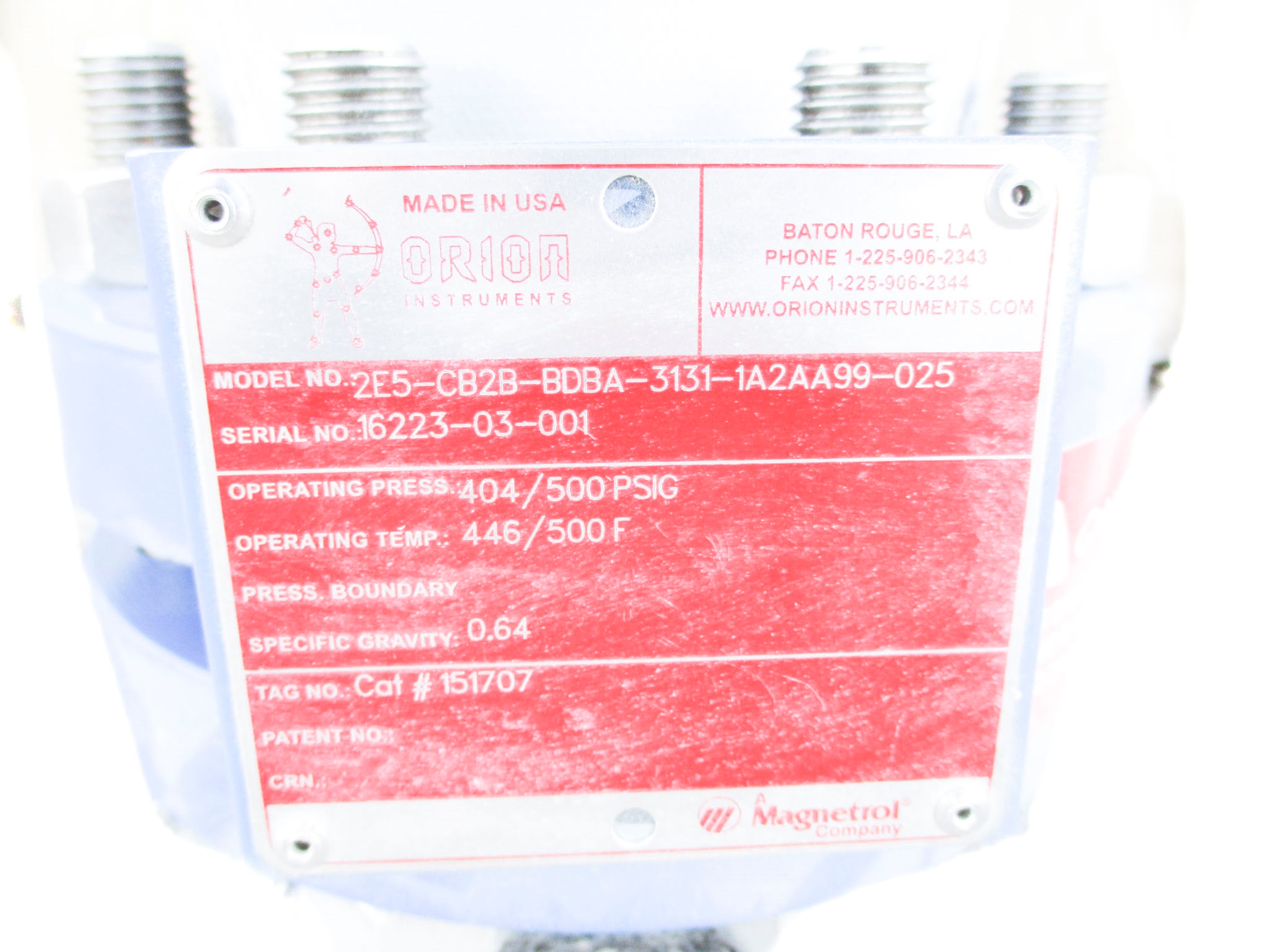 MAGNETROL 2E5-BB2B-BDBA-3131-1A2AA99-025 500PSI NSNP