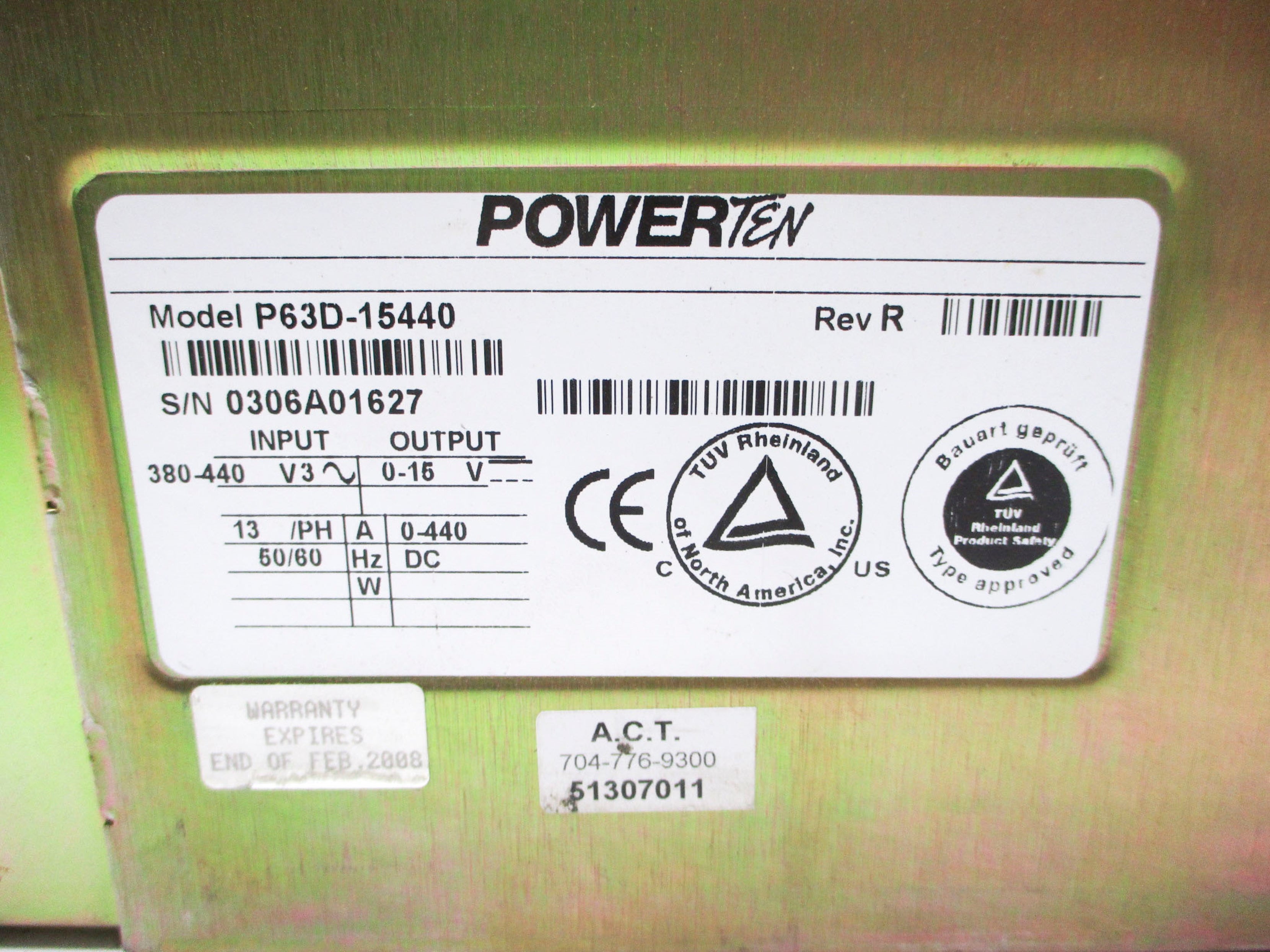 POWER TEN P63D-15440 REV. R REMAN