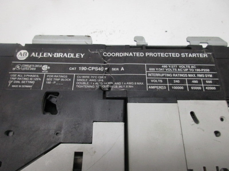 INDUSTRIAL SPARE PART 190-CPS40D SER.A 190-P016 SER.A 110/120V UNMP