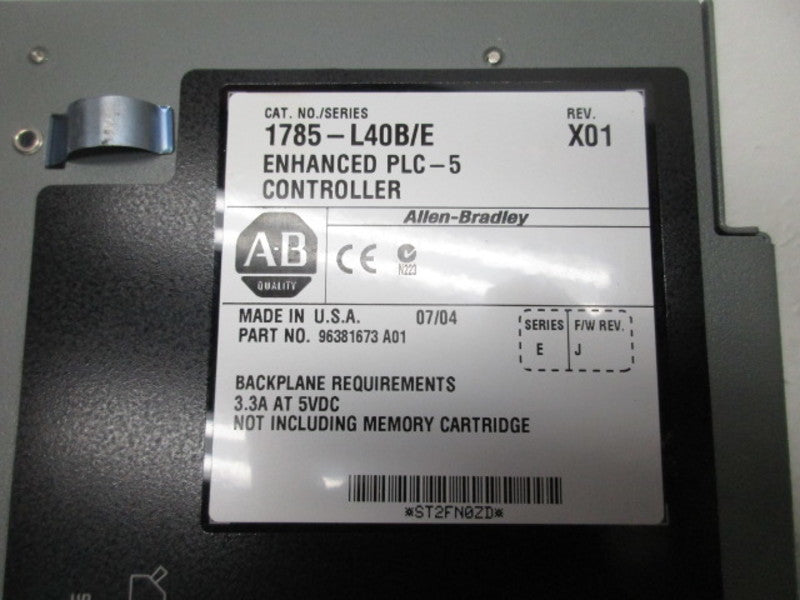 ALLEN BRADLEY 1785-L40B SER. E F/W J * REMANUFACTURED *
