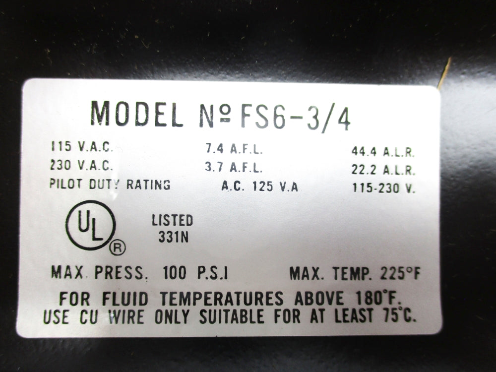 MCDONNELL&MILLER FS6-3/4 100PSI NSNP