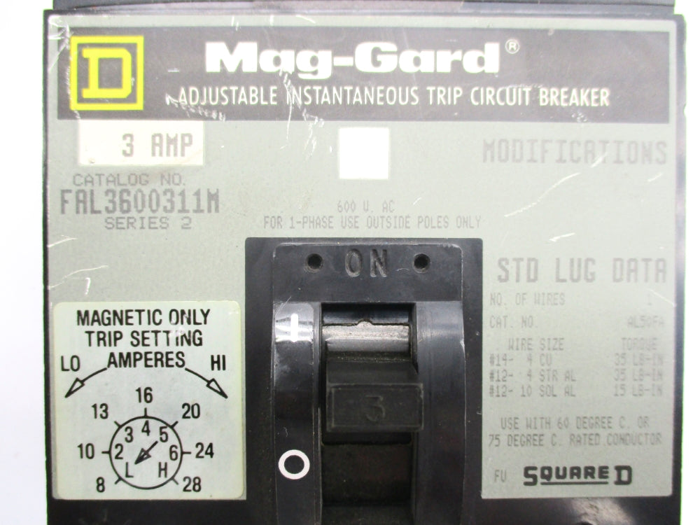 SQUARE D FAL3600311M SER. 2 600VAC 3A UNMP