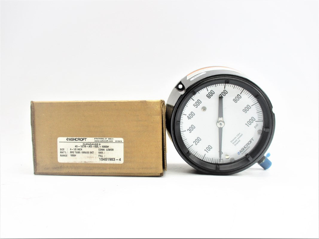ASHCROFT 45-1279-AS-02L-1000# 0-1000PSI 4-1/2" NSMP