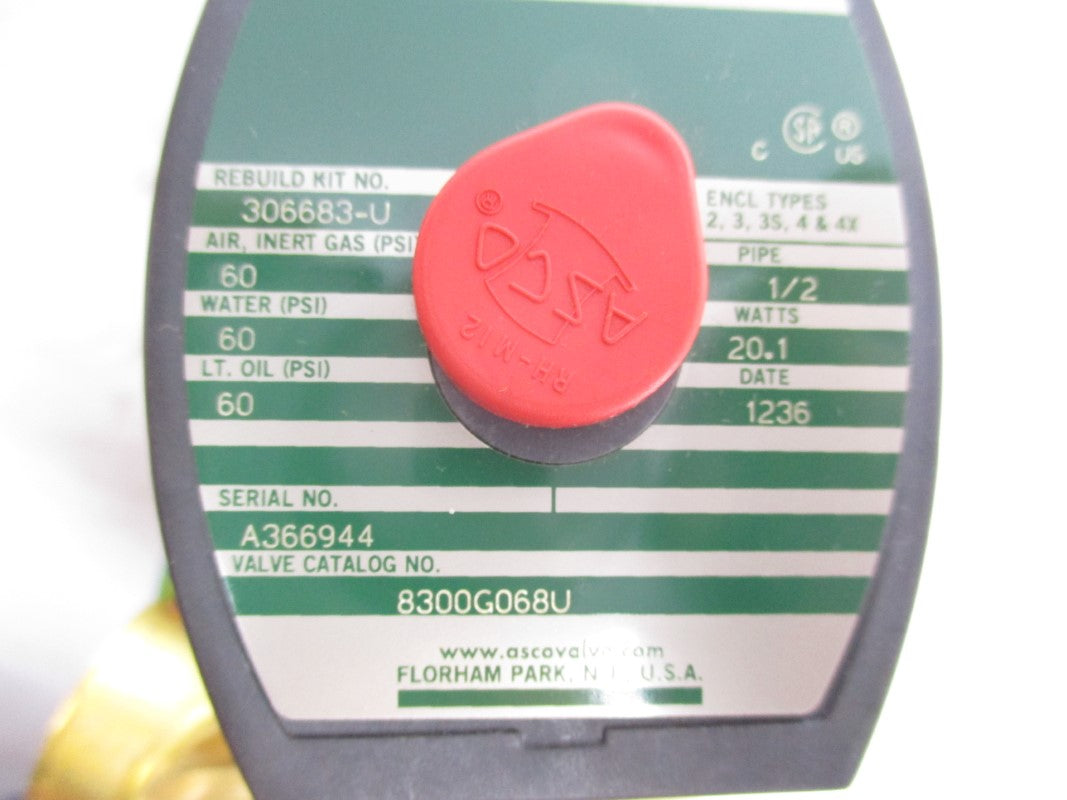 ASCO 8300G068U 120V 60PSI 1/2" NSMP