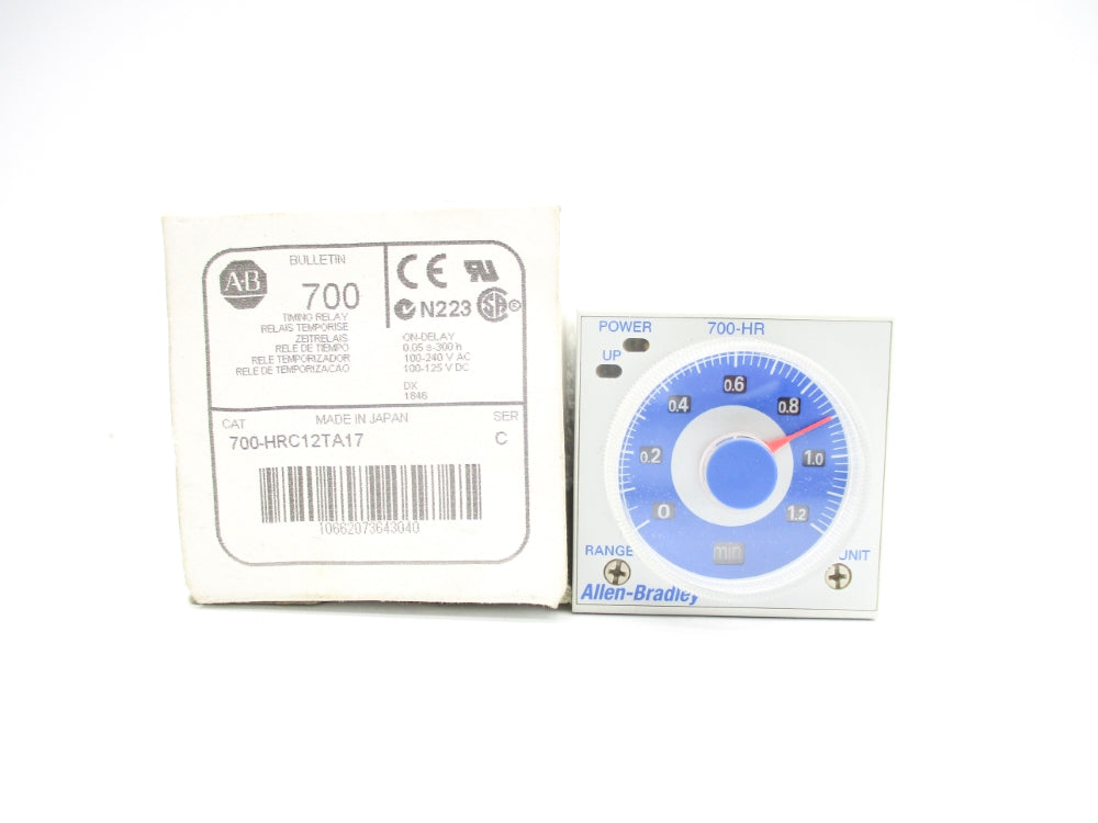 ALLEN BRADLEY 700-HRC12TA17 SER. C 100-240VAC 5A 0-1.2MIN (WH) NSMP