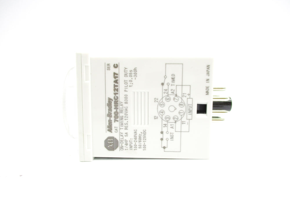 ALLEN BRADLEY 700-HRC12TA17 SER. C 100-240VAC 5A 0-1.2MIN (WH) NSMP