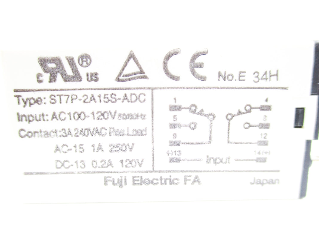 FUJI ELECTRIC ST7P-2A15S-ADC 100-120VAC 3A 0-5S UNMP