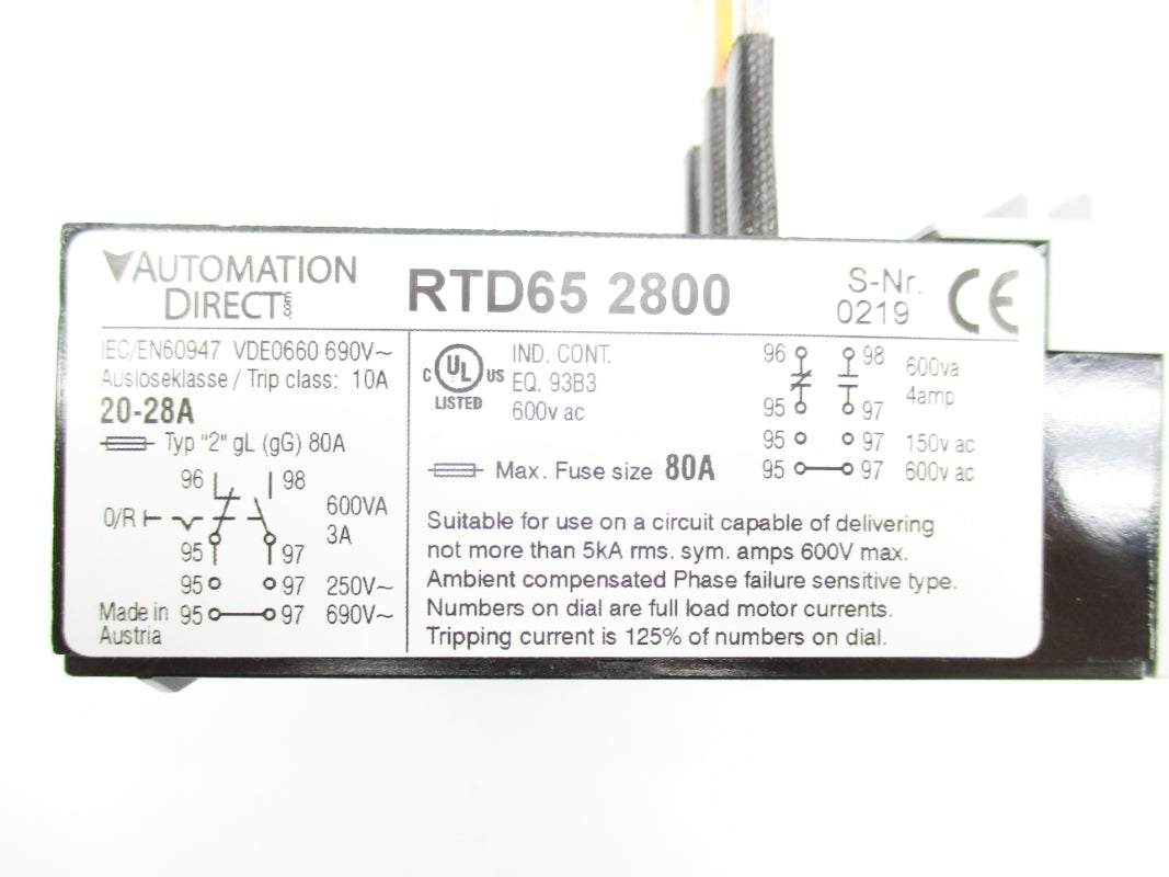 AUTOMATION DIRECT RTD65-2800 600VA 20-28A UNMP
