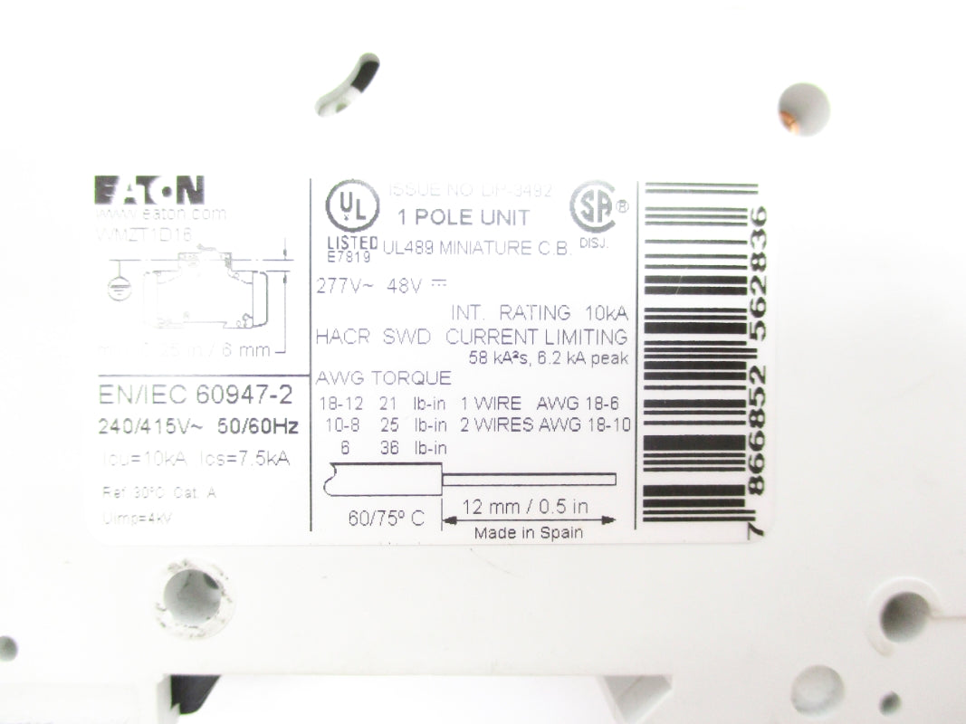 EATON WMZT1D16 48/277V 16A NSNP